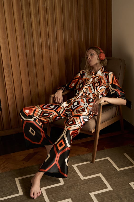 PRINTED BELTED JUMPSUIT