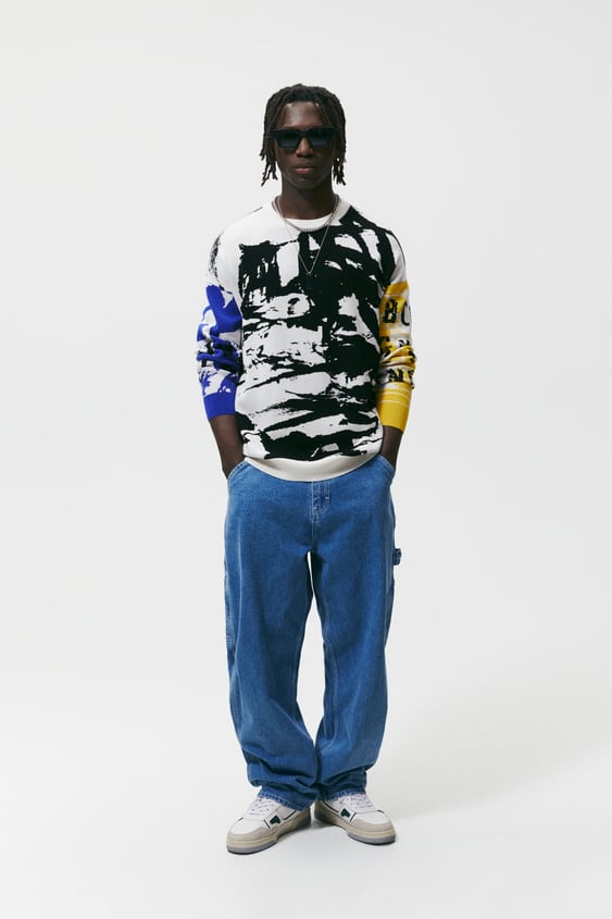 ABSTRACT PRINT SWEATER