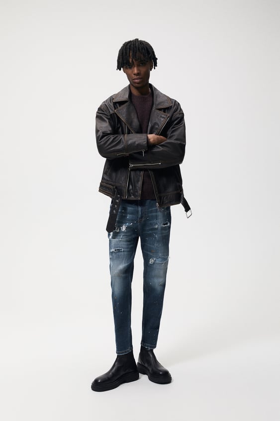 SPLATTERED SKINNY JEANS