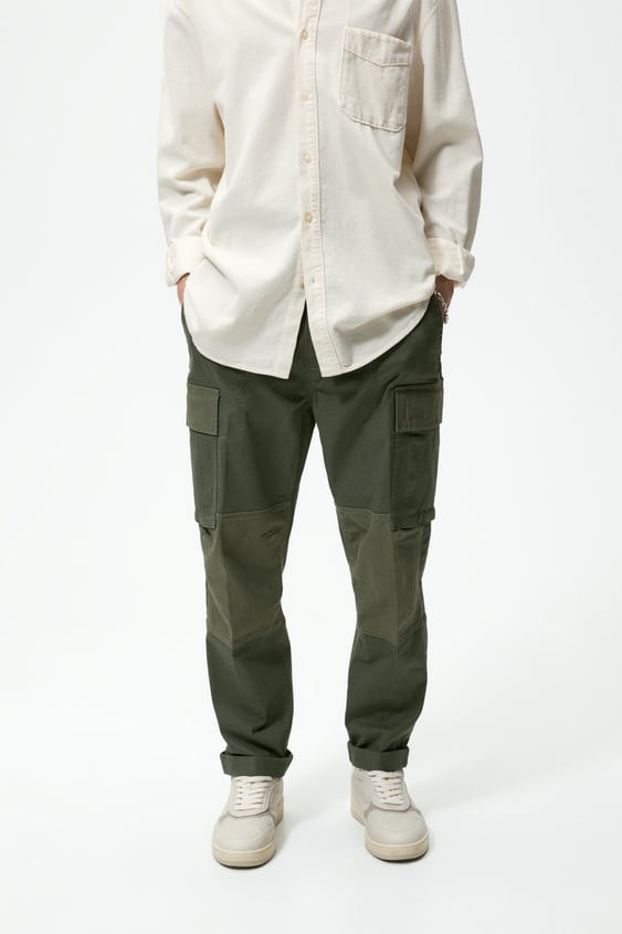 COLOR BLOCK CARGO PANTS