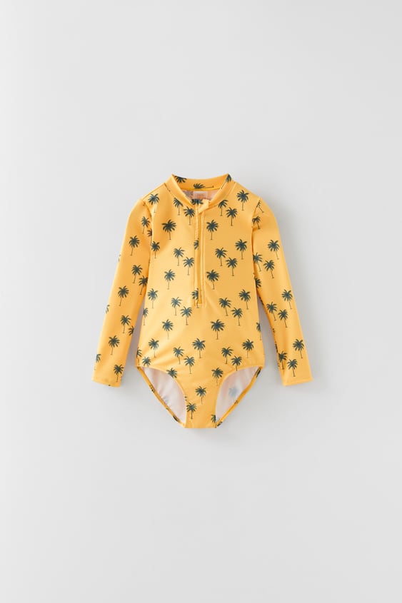 KIDS/ PALM TREE RASH GUARD SWIMSUIT