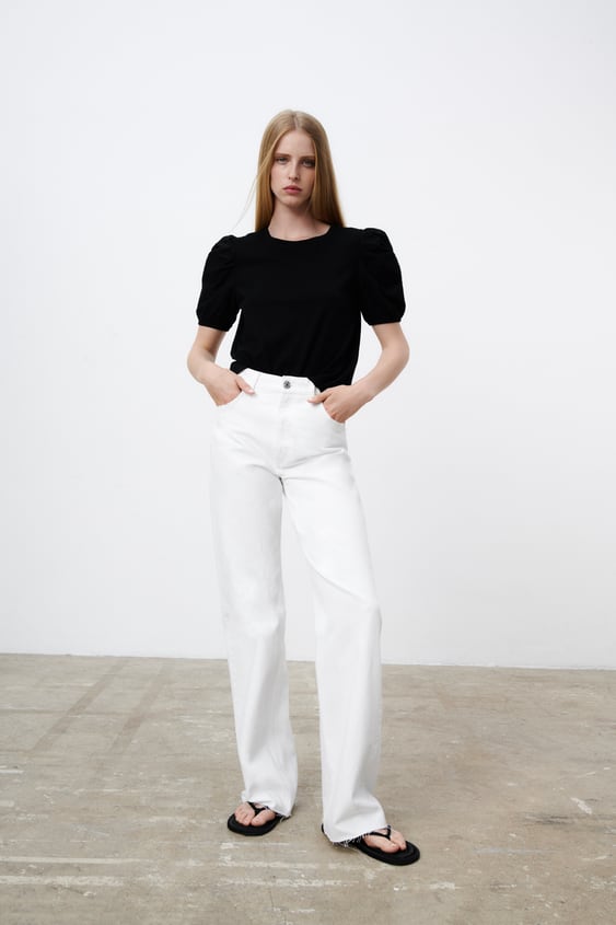 MIXED POPLIN T-SHIRT