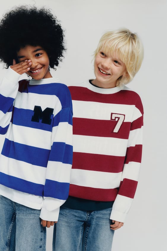 STRIPED COLLEGE SWEATER