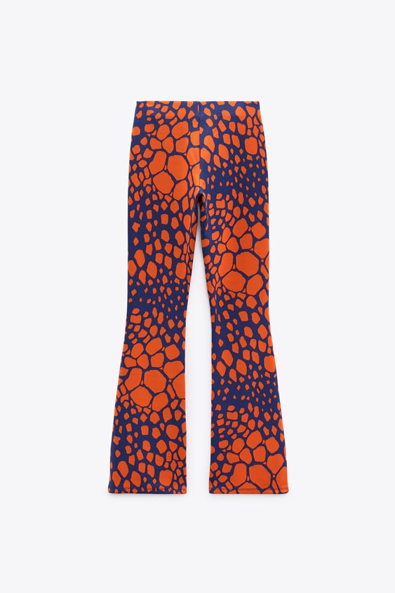 PRINTED FLARED PANTS