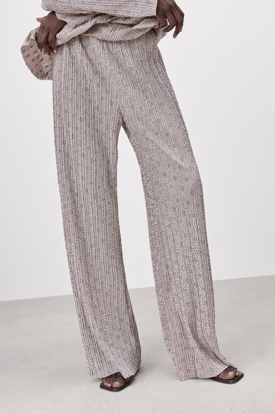 PLEATED JACQUARD PANTS