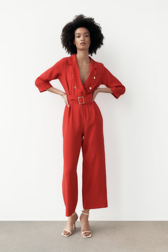 BELTED WRAP JUMPSUIT