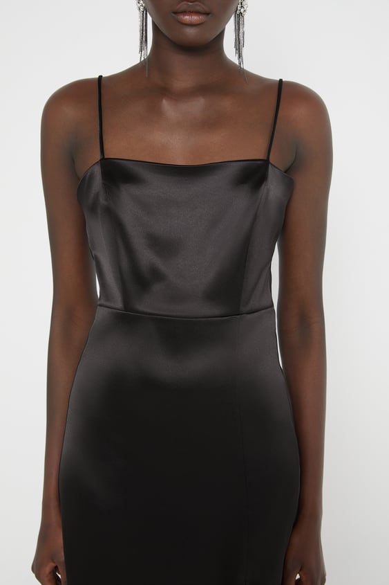 SATIN EFFECT SHEATH DRESS
