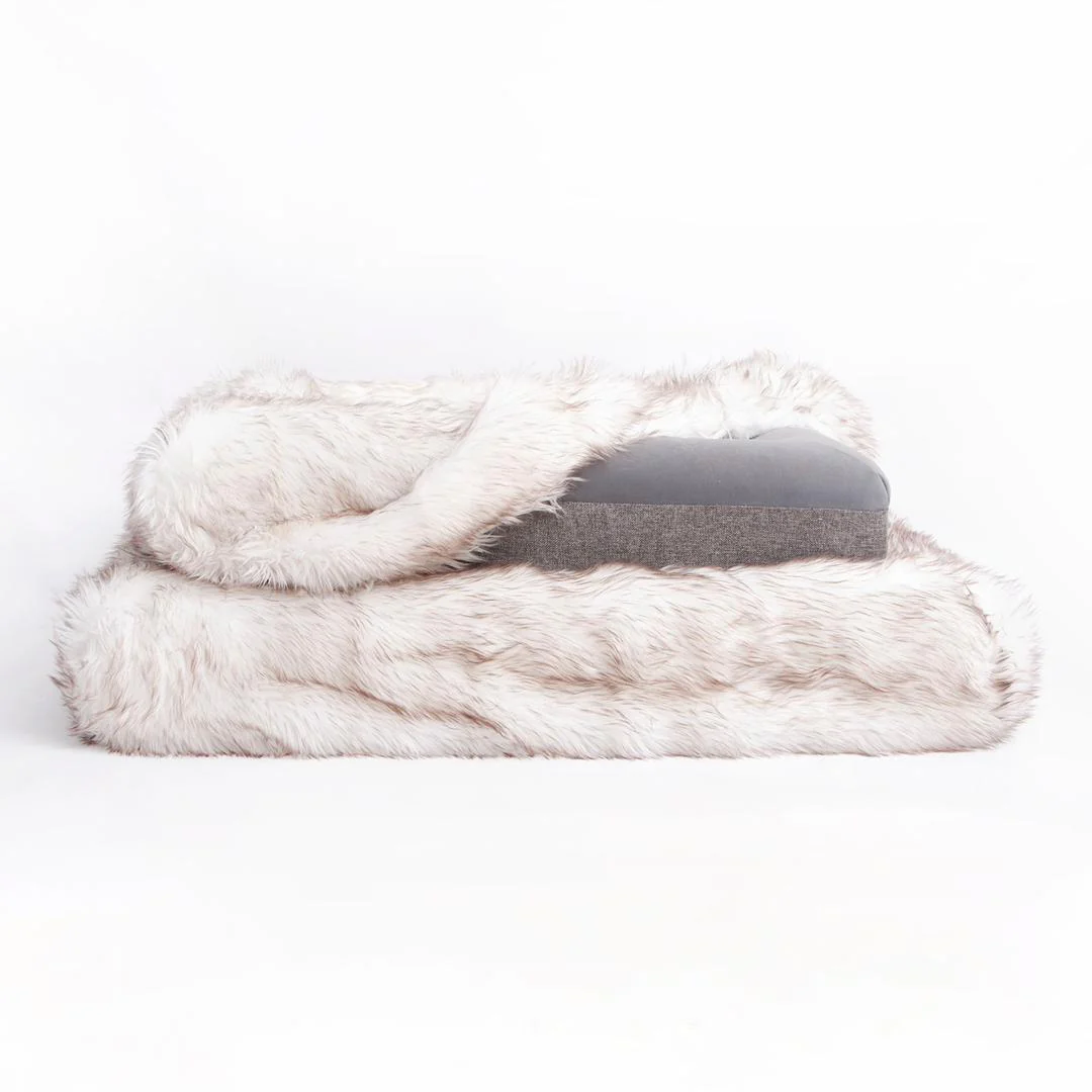 Orthopedic Memory Foam Bed + Faux Fur Blanket Cover