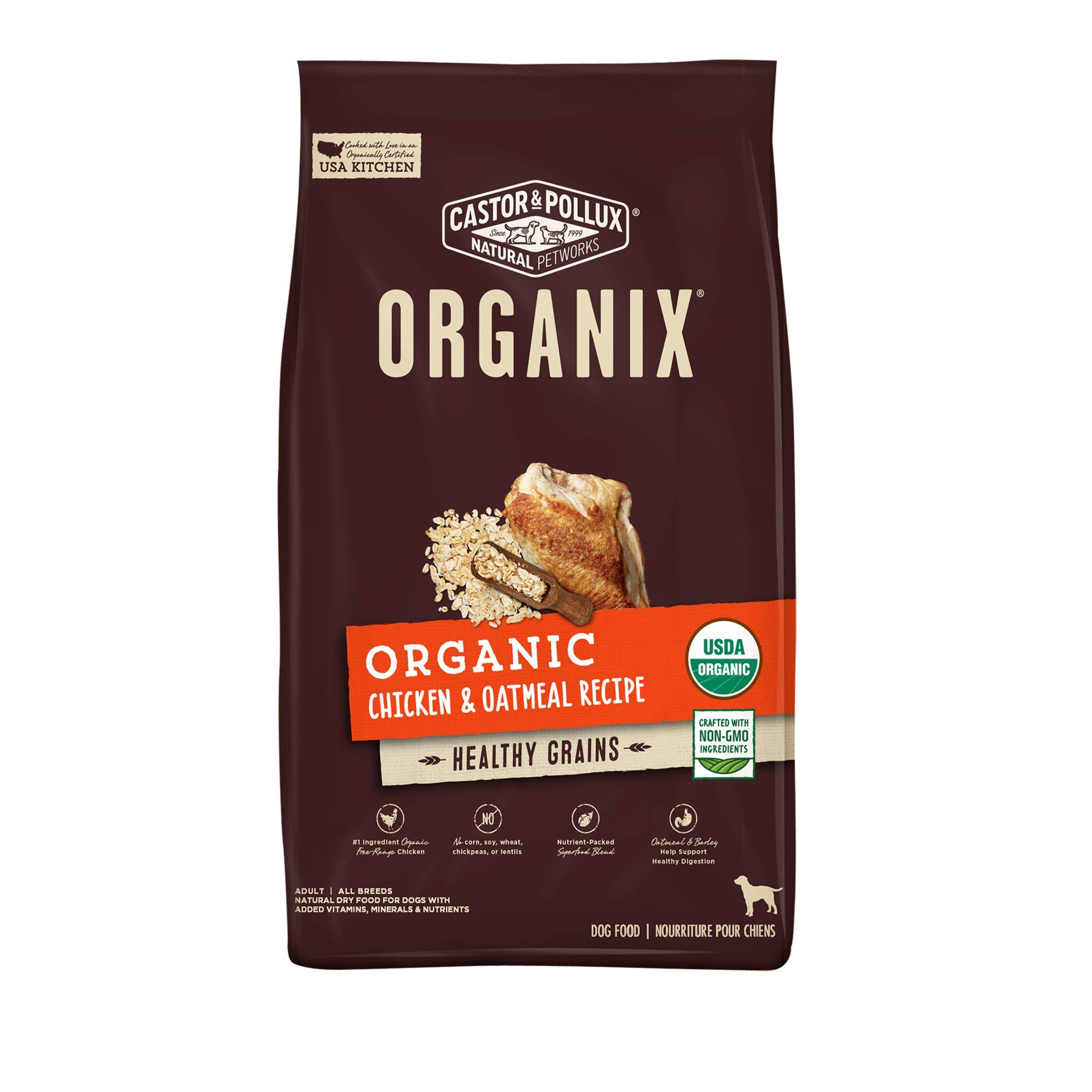 Castor u0026 Pollux Organix Organic Chicken u0026 Oatmeal Recipe Dry Dog Food, 18 lb
