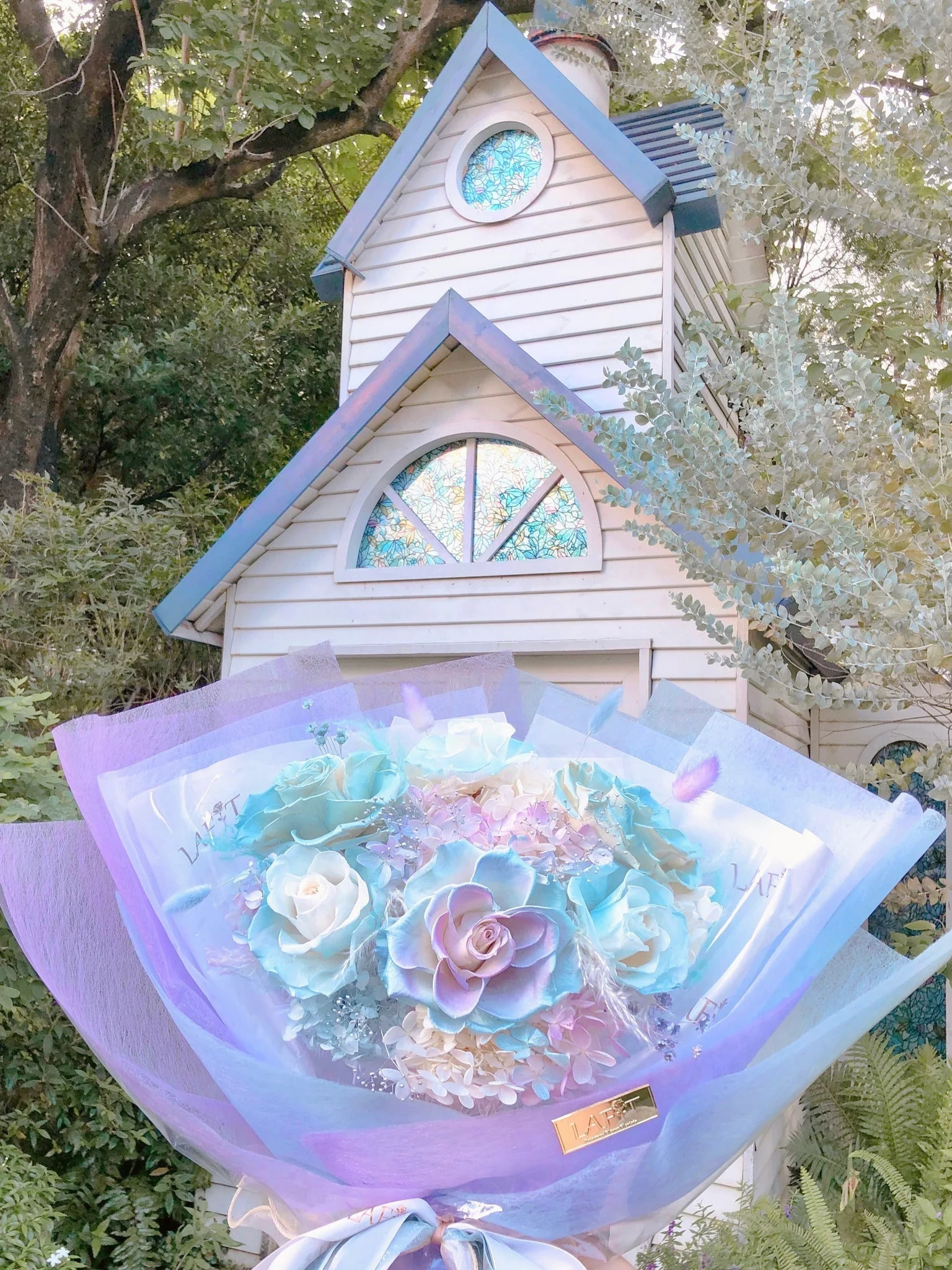 LAFIT夢幻漸變永生花束 �?Mermaid Tears系列 (Limpet Shell)