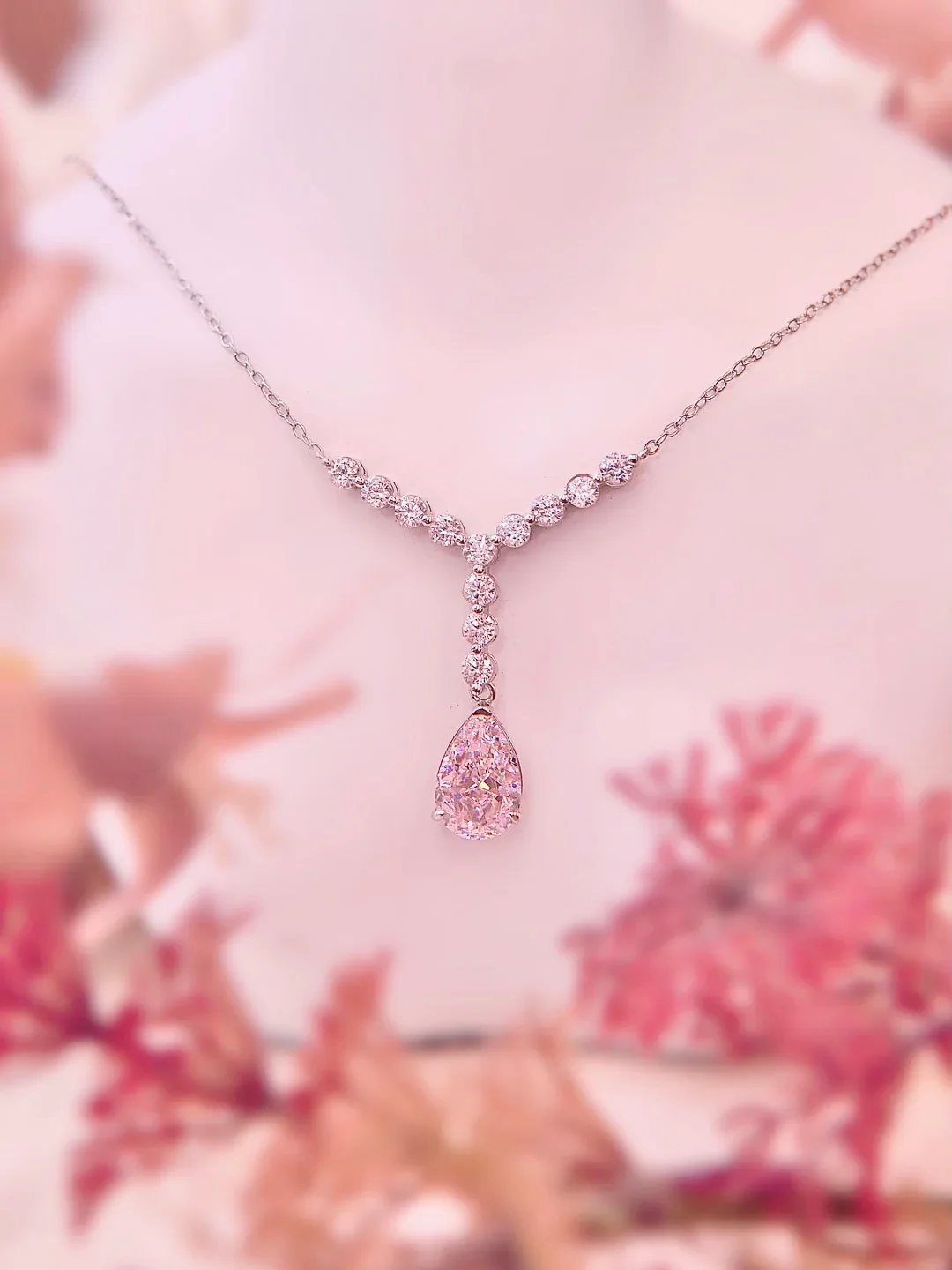 LAFIT��Rosy Mermaid - Necklaceõ���ɫ��ʯ�׽�ɫ�i�