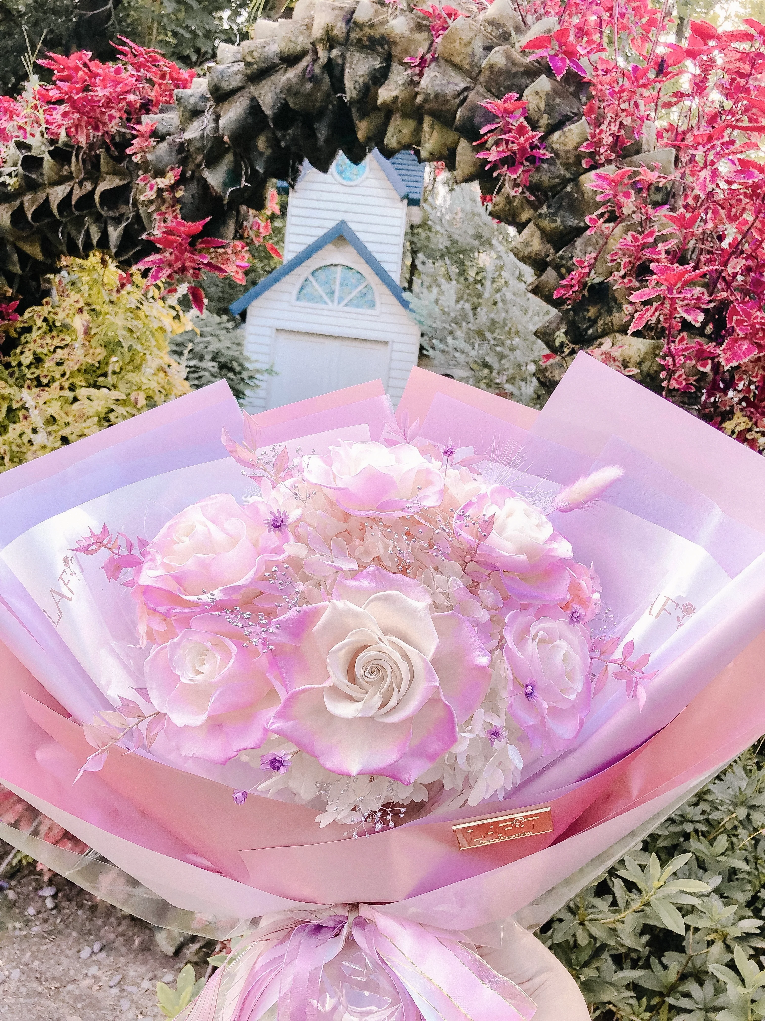 LAFIT夢幻漸變永生花束 �?Mermaid Tears系列 (Lilac Snow)