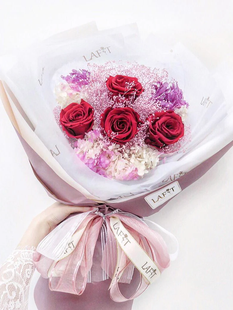 LAFIT法式浪漫永生花束 �?Eternity Red - M