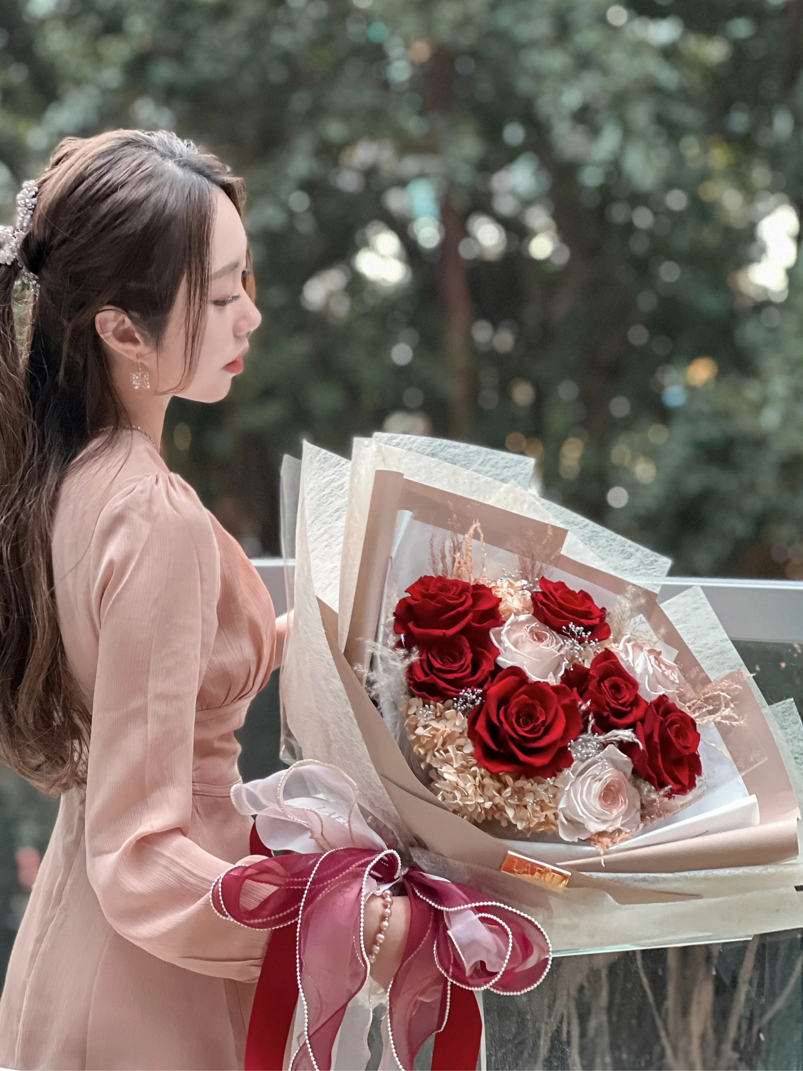 LAFIT 夢幻浪漫永生花束 �?Diamond Loveland系列 (Noble Red)