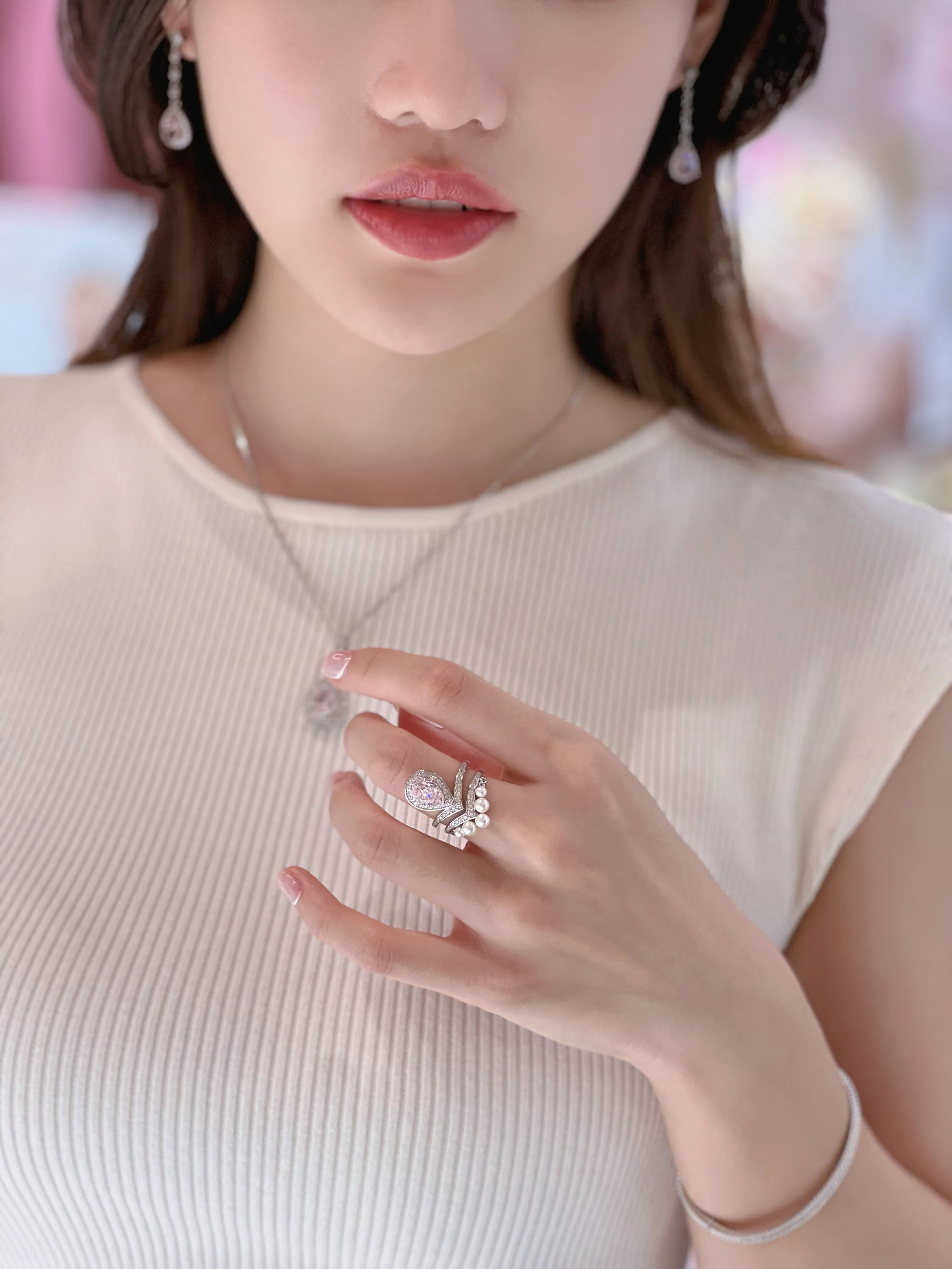 LAFIT�� Heart of Venus (Sakura Pink) - Ring  �ɚ�ѷ�Ħ��ʯ�p�ӽ�ָ