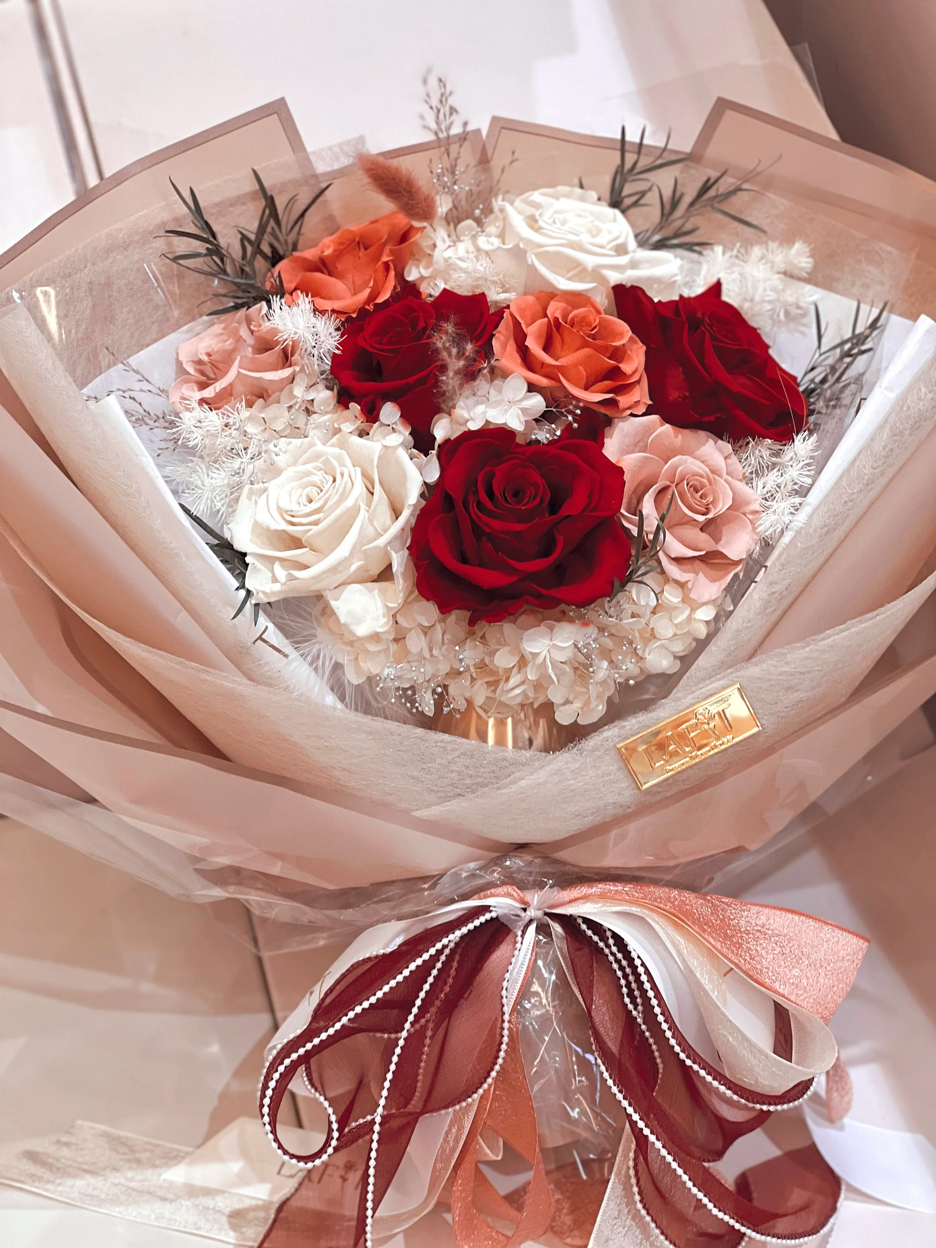 LAFIT 法式優雅永生花束 �?Reddish Tenderness