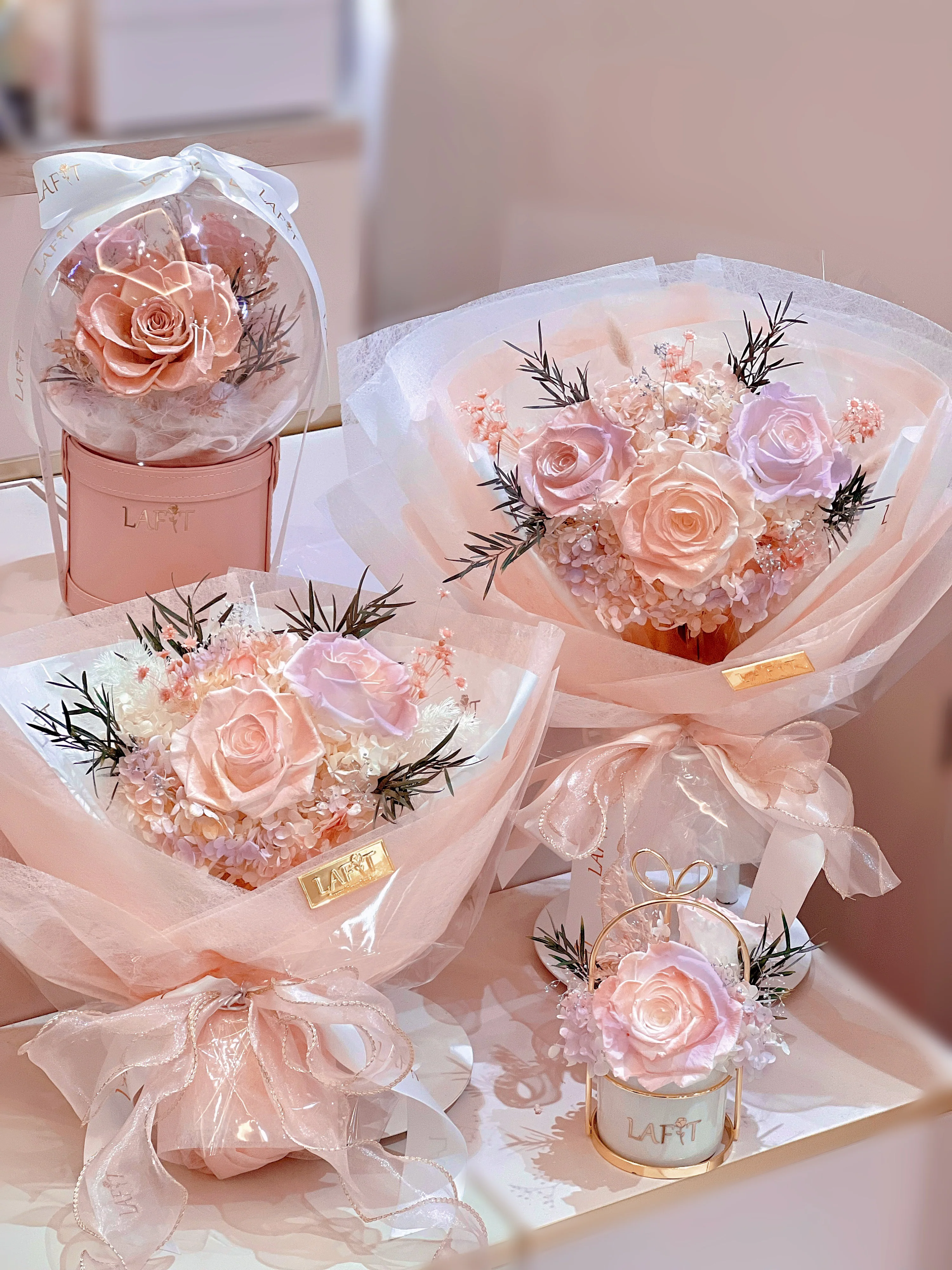 LAFIT法式浪漫永生花束 •EVERLASTING  LOVE- Sweet Lilac - M