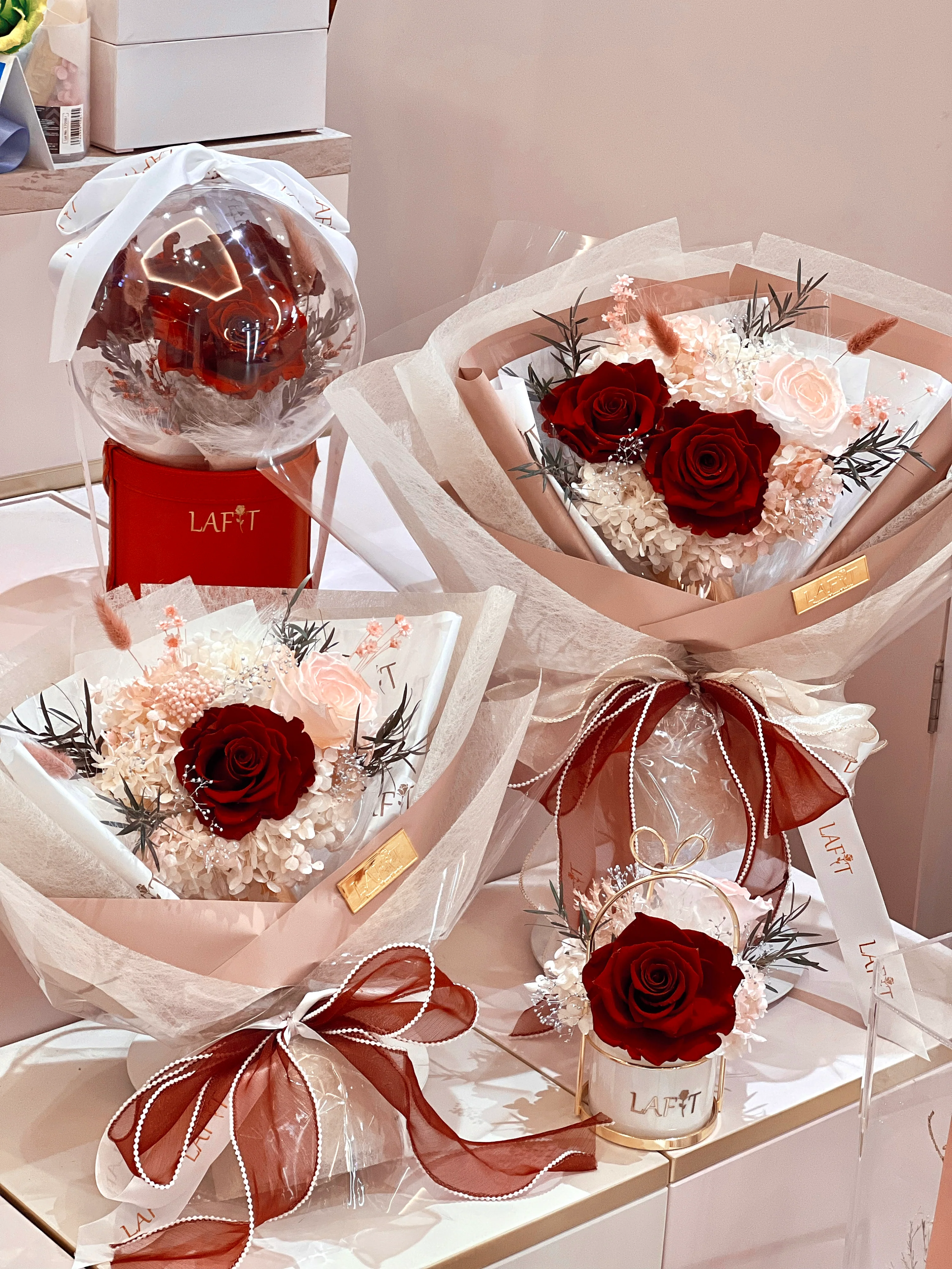 LAFIT法式浪漫永生花束 �?EVERLASTING LOVE - Rose Blush - M