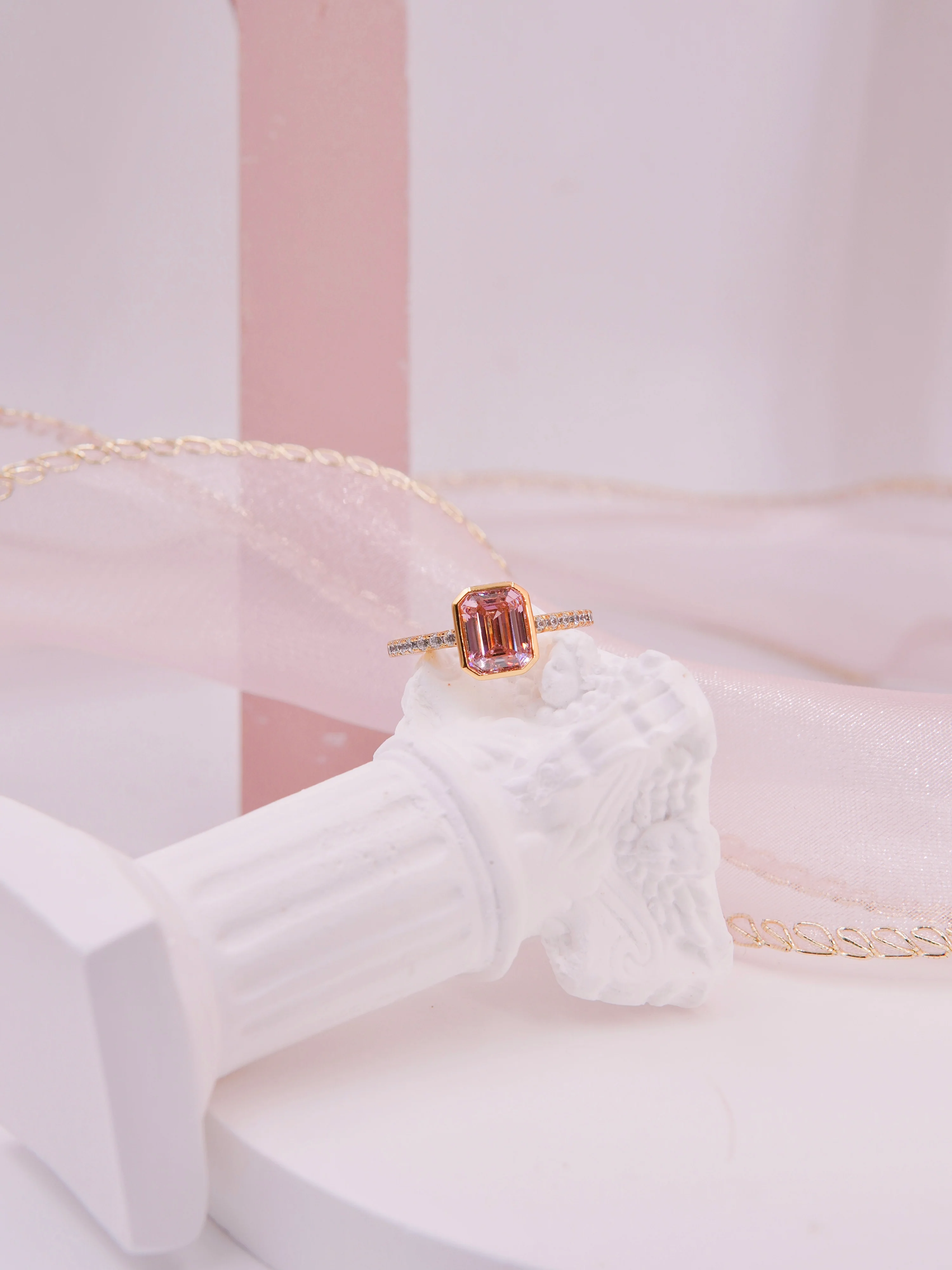 LAFIT �� First Love - Ring ��Ҋ͸��õ�嶹ɳɫ��ʯ��ָ