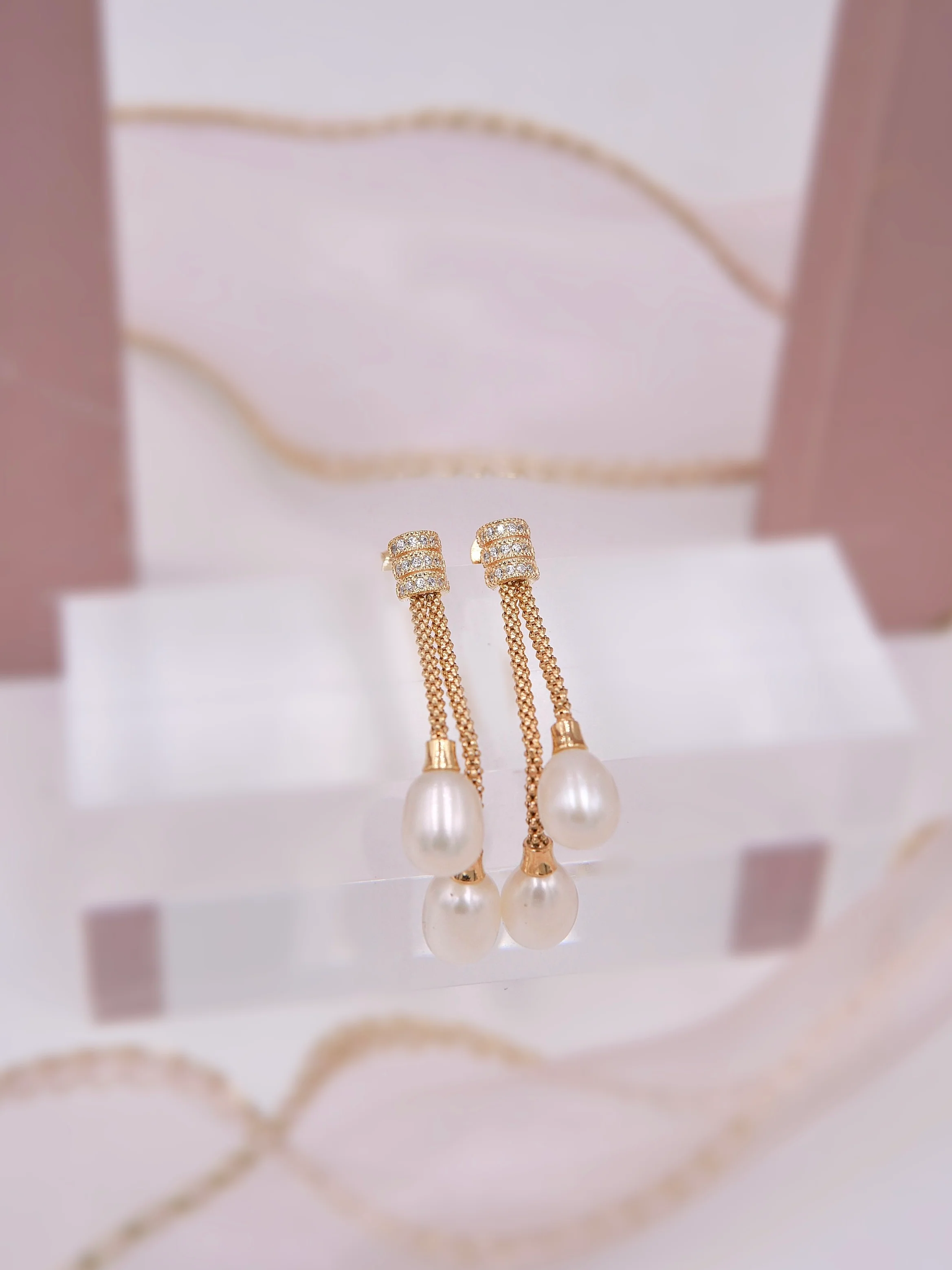 LAFIT ��Bubbly Champagne -   Earrings ���{���A�㙉��������h