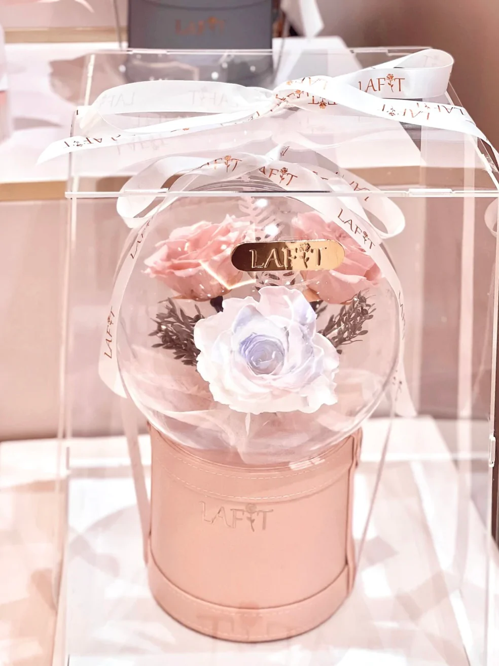 LAFIT 夢幻浪漫永生花藝擺設 · Rose Sparkling Bubble - Baby Pink