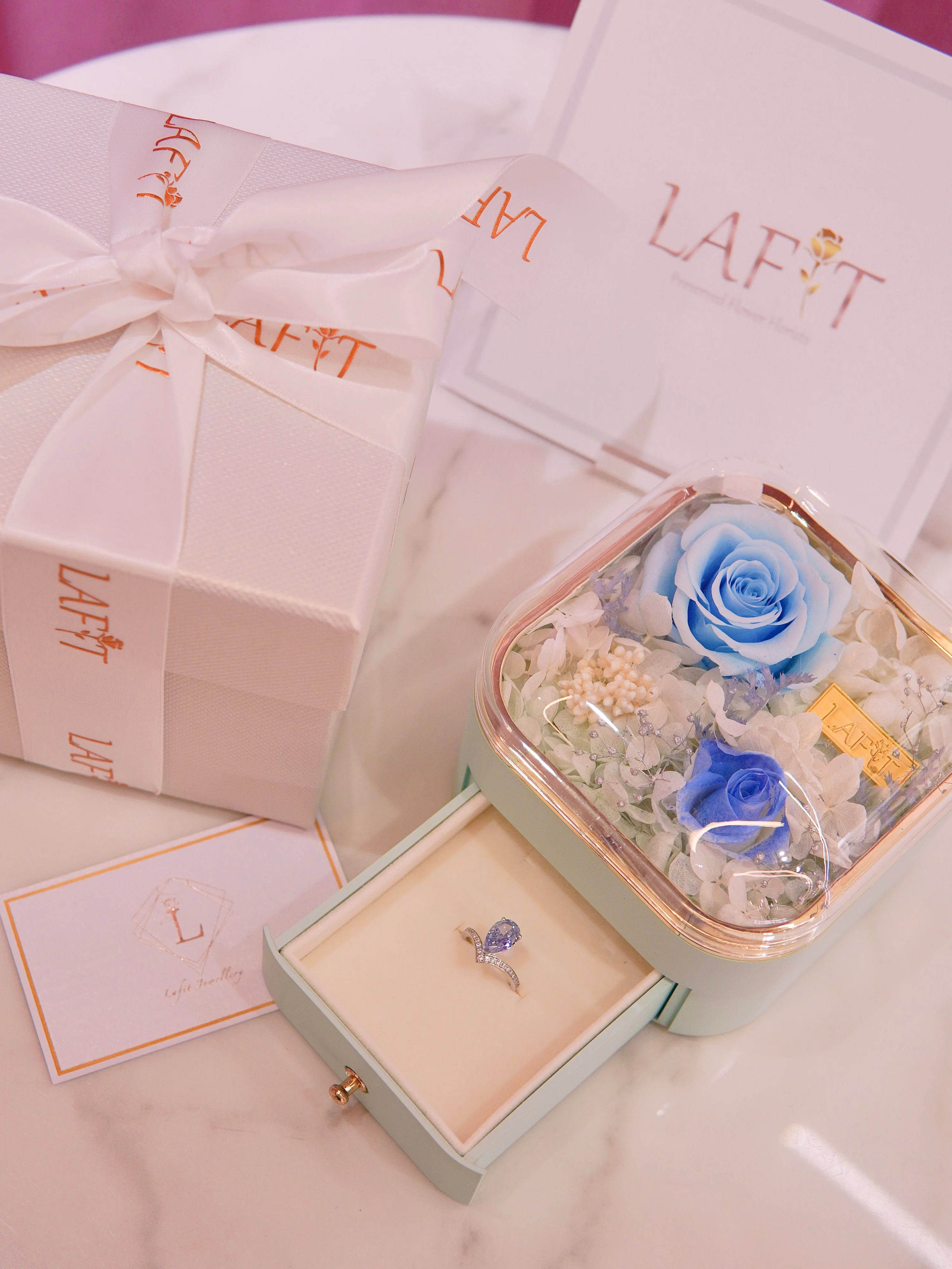 LAFIT��Peri Fairy - Ring �{��ɫ��͸�Ќ�ʯ��ָ