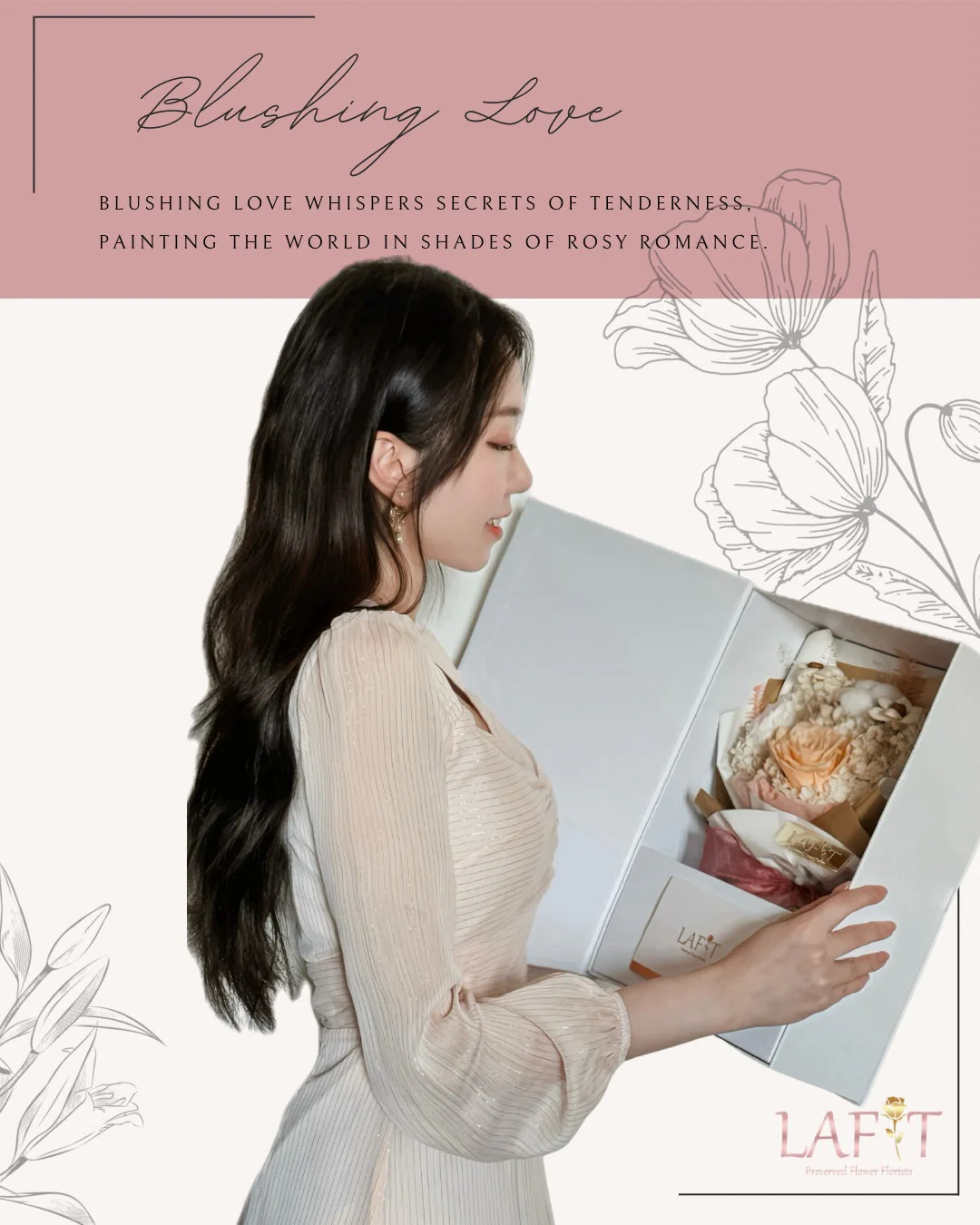 LAFIT Valentine’s Day 2024 · LAFIT小型花束禮盒 · Blushing Love - Airy Blue