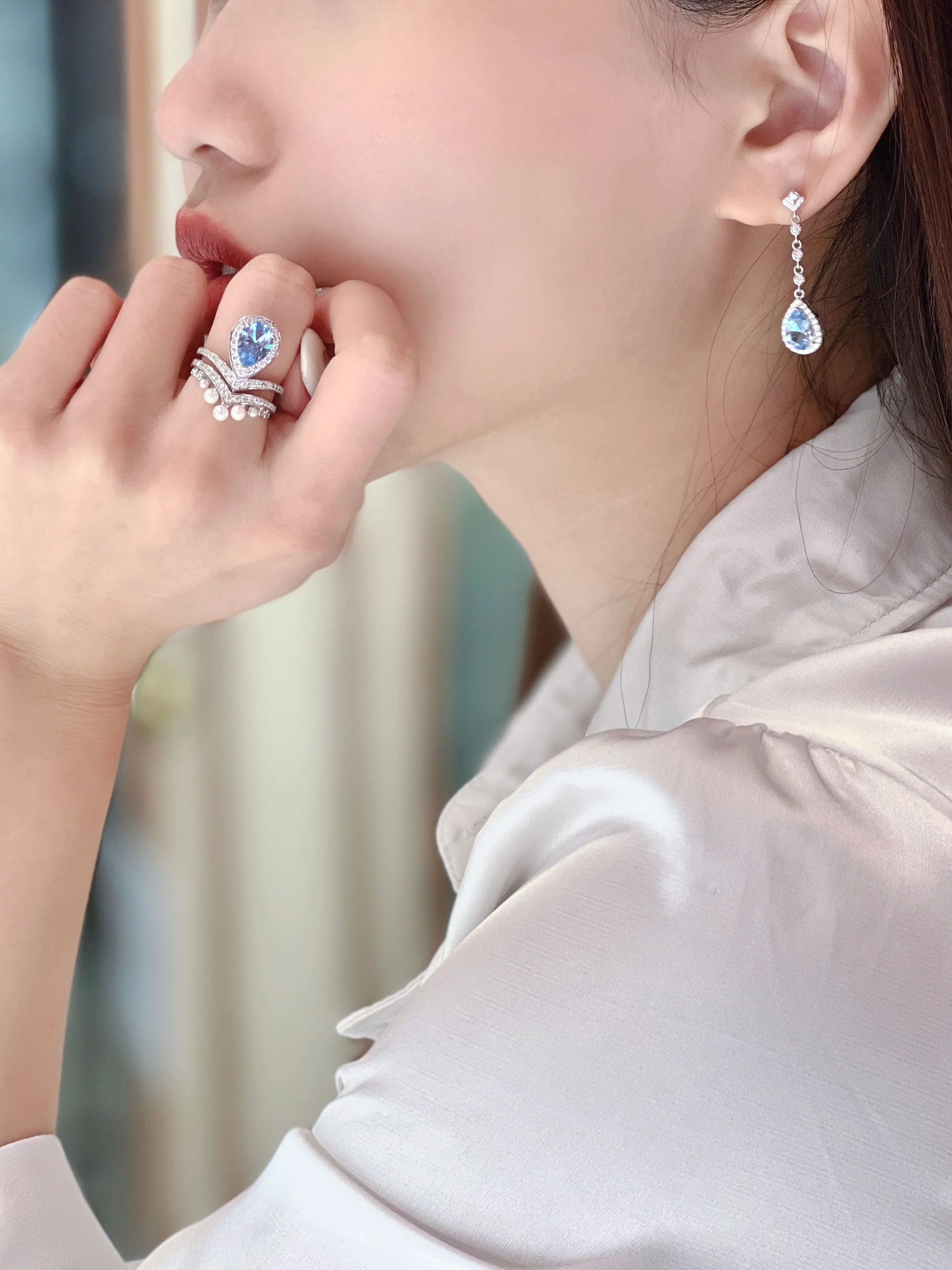 LAFIT�� Heart of Venus (Crystal Blue) - Ring  �F��Ů���{ʯ�p�ӽ�ָ