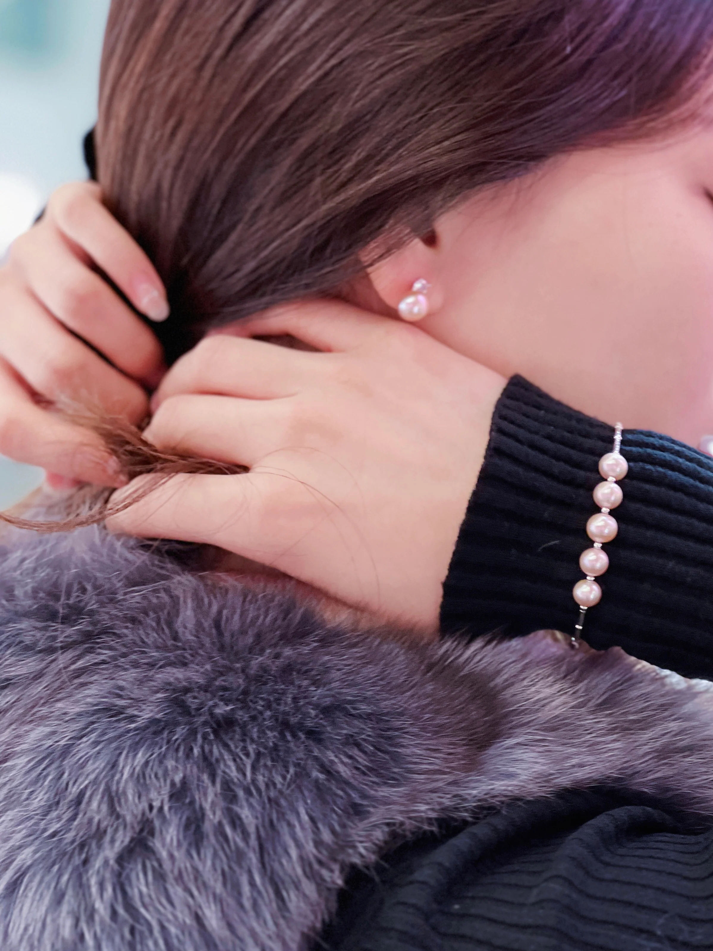 LAFIT· Misty Drops - Gift Set 精緻小巧淡水珍珠首飾套組(Bangle & Earrings)