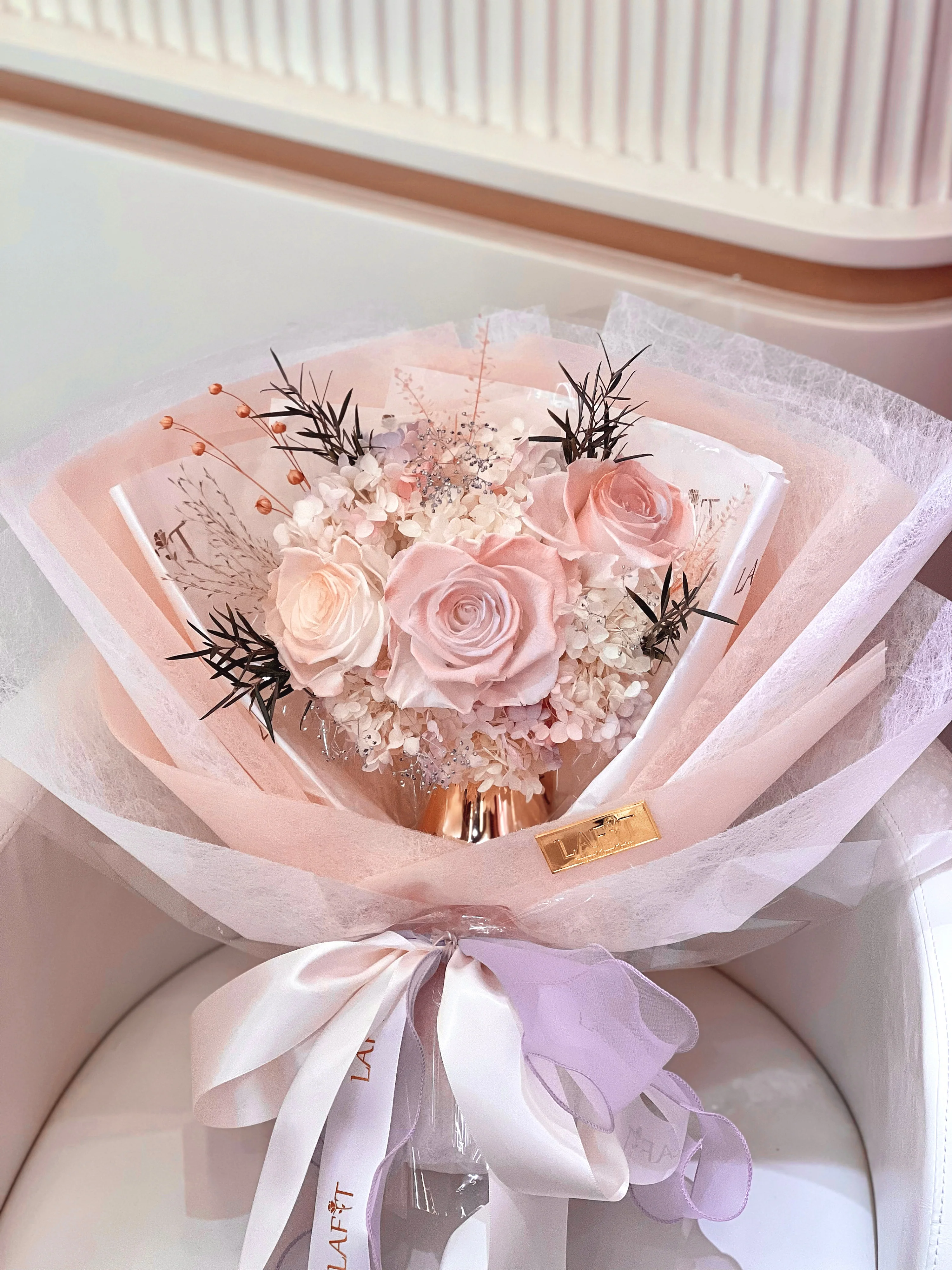 LAFIT法式浪漫永生花束 •EVERLASTING  LOVE- Sweet Lilac - M