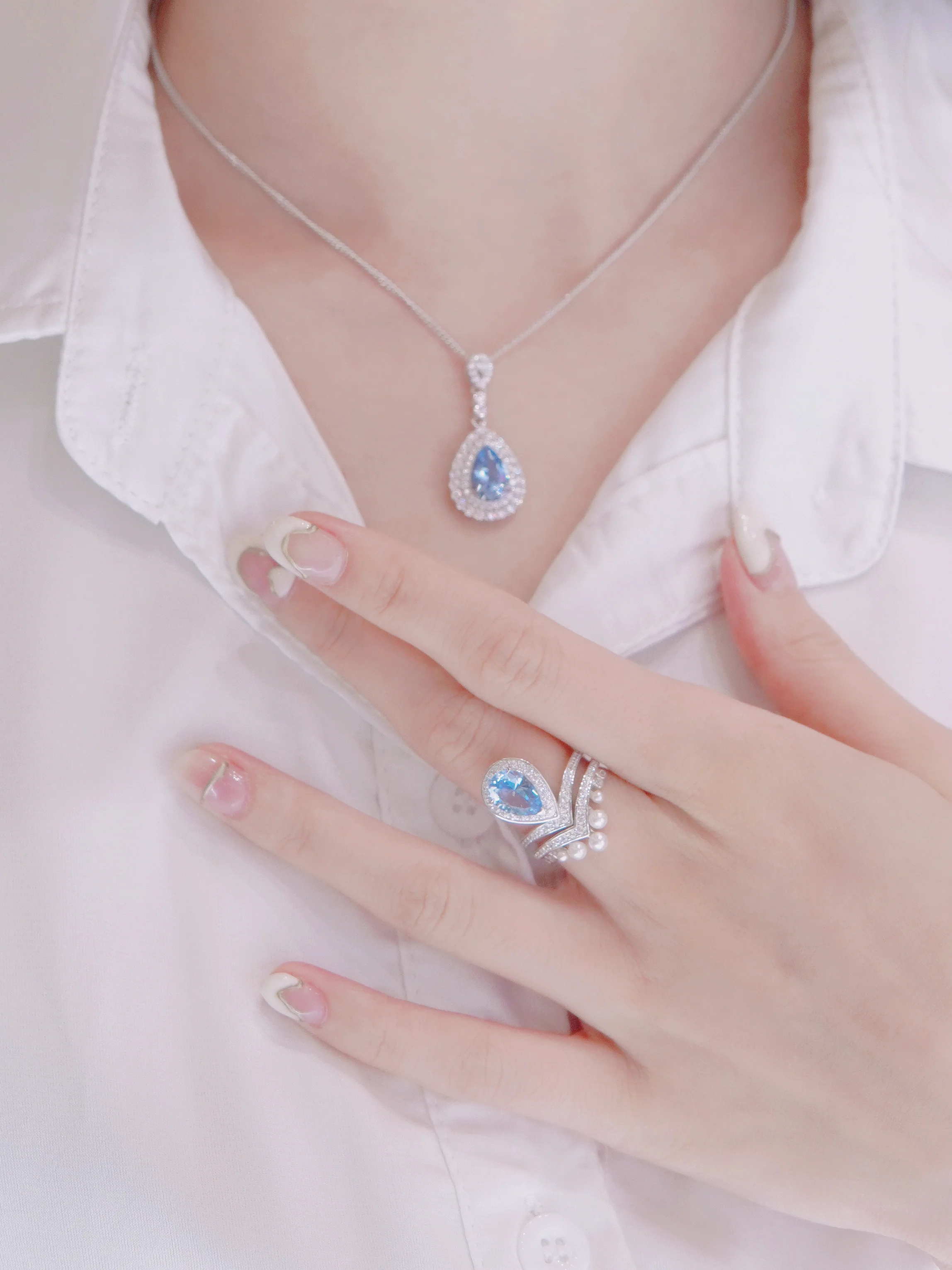 LAFIT�� Heart of Venus (Crystal Blue) - Ring  �F��Ů���{ʯ�p�ӽ�ָ