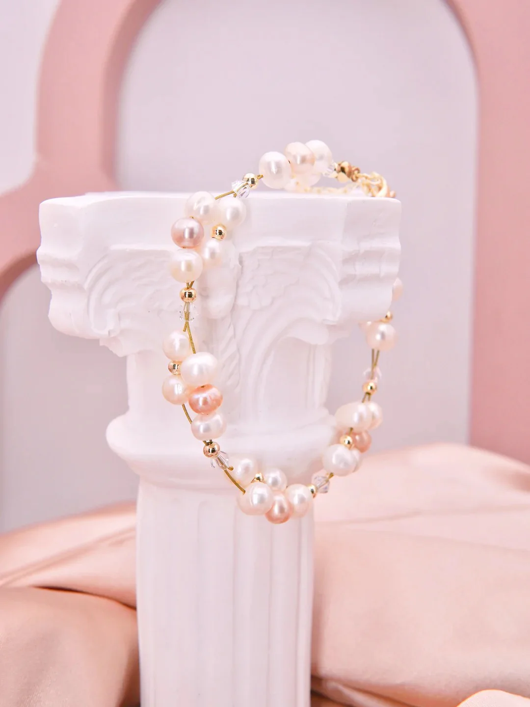 LAFIT· Blush Fairy - Gift Set 仙氣蜜桃色珍珠首飾套�?Bracelet & Earrings)