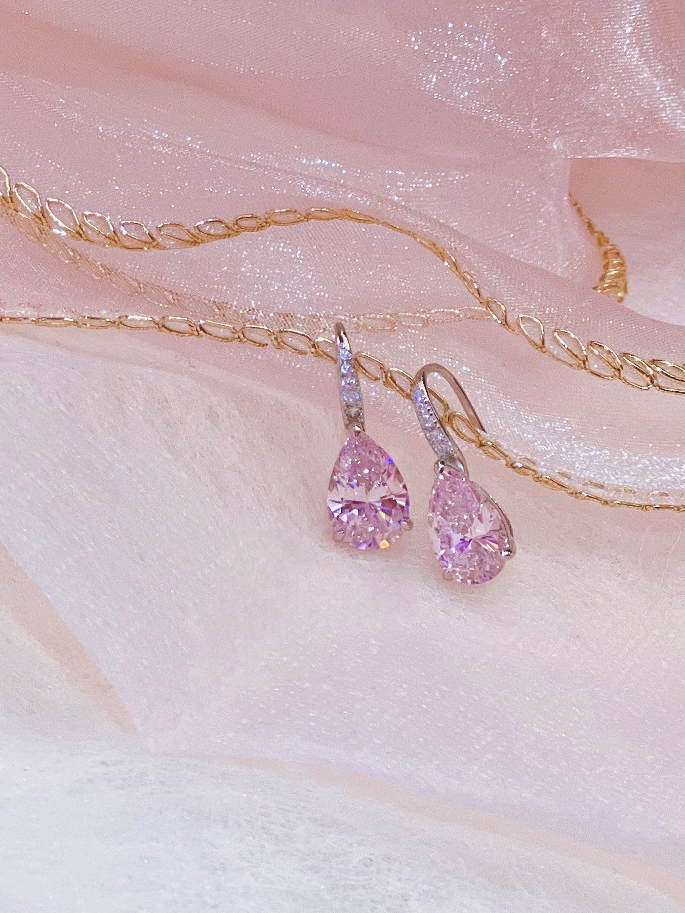 LAFIT �� Sakura Petal - Earrings �����İ���Ů���ی�ʯ���h