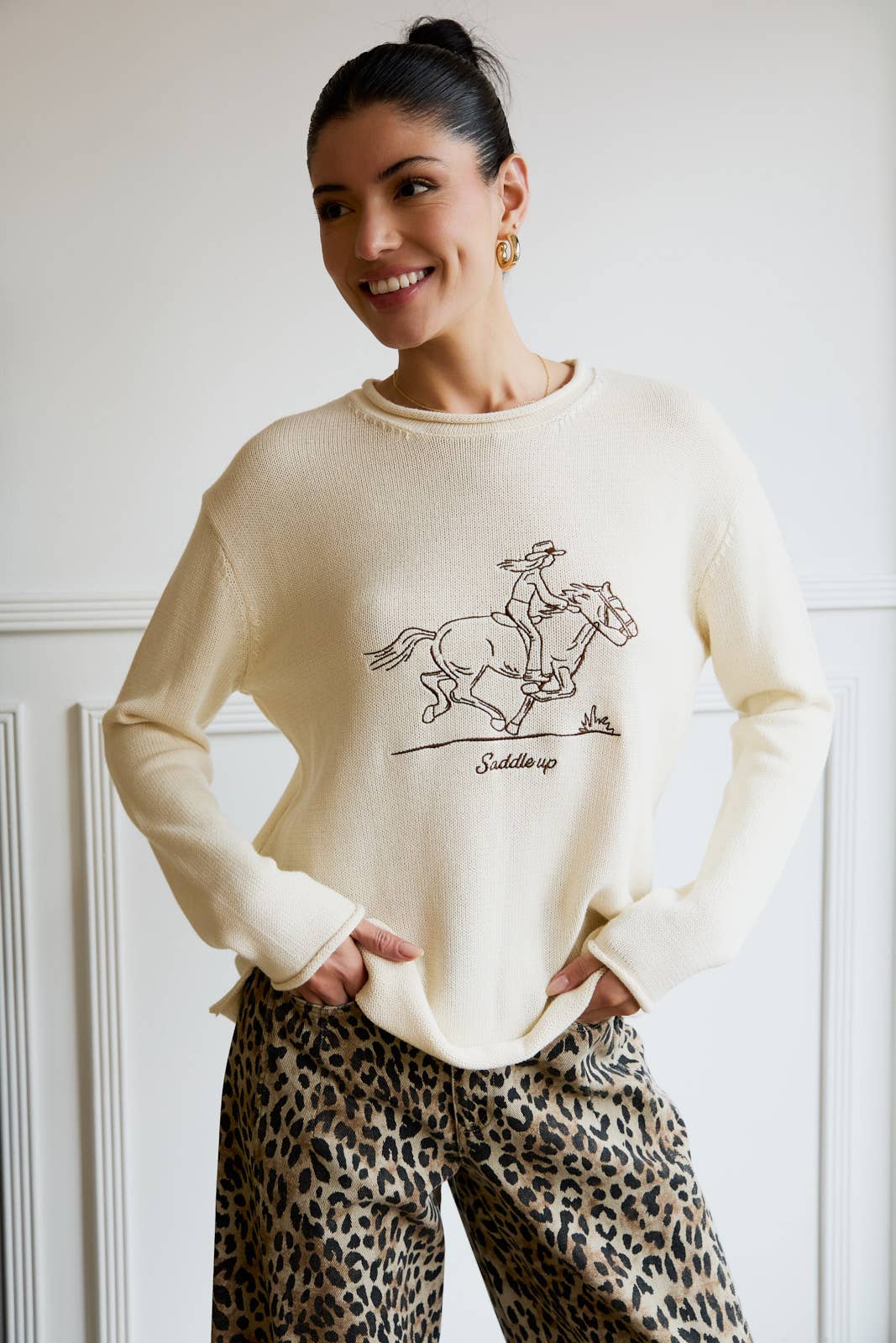 Sunday Edition Saddle Up Graphic Sweater