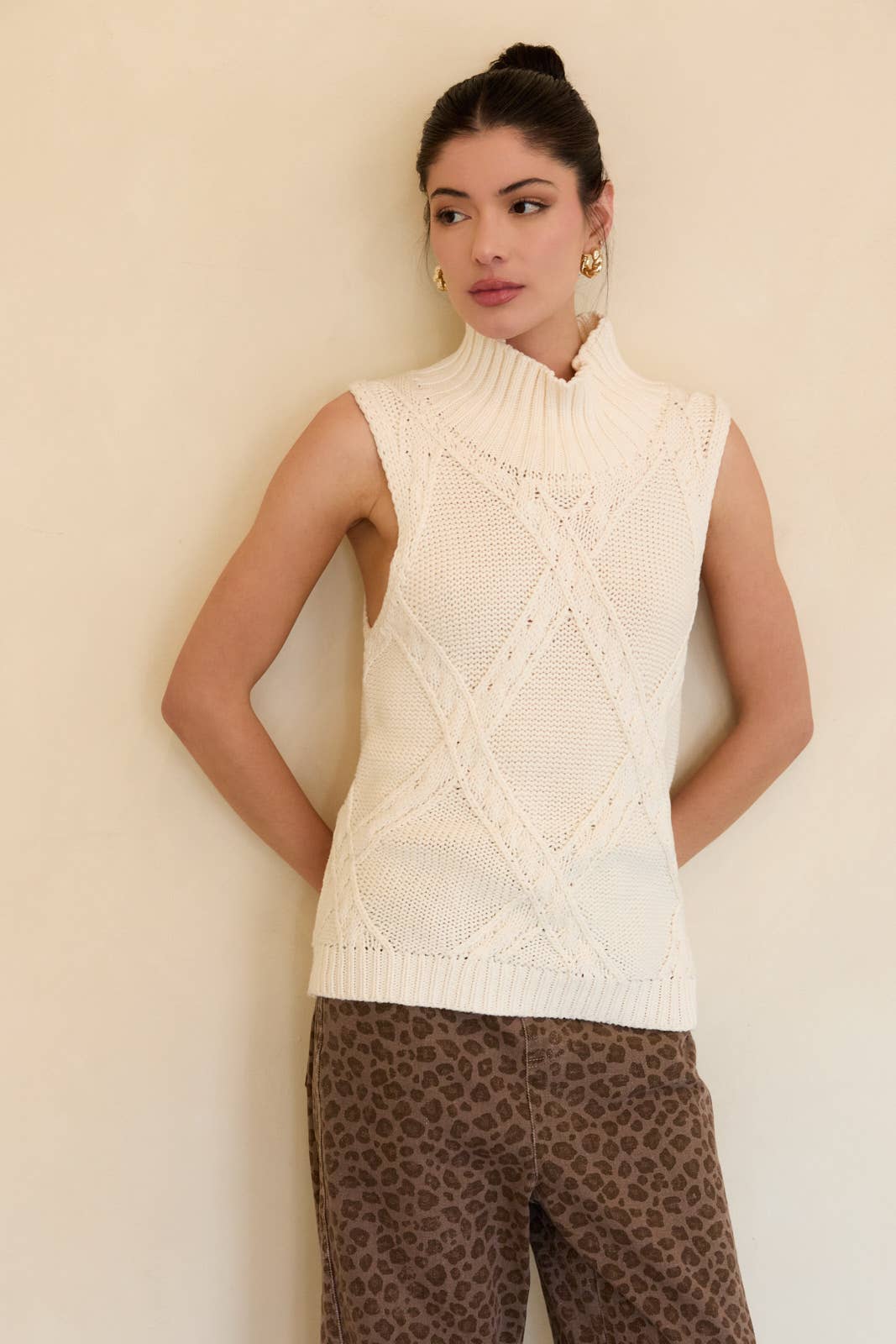 Sunday Edition Cable Knit Sweater Vest