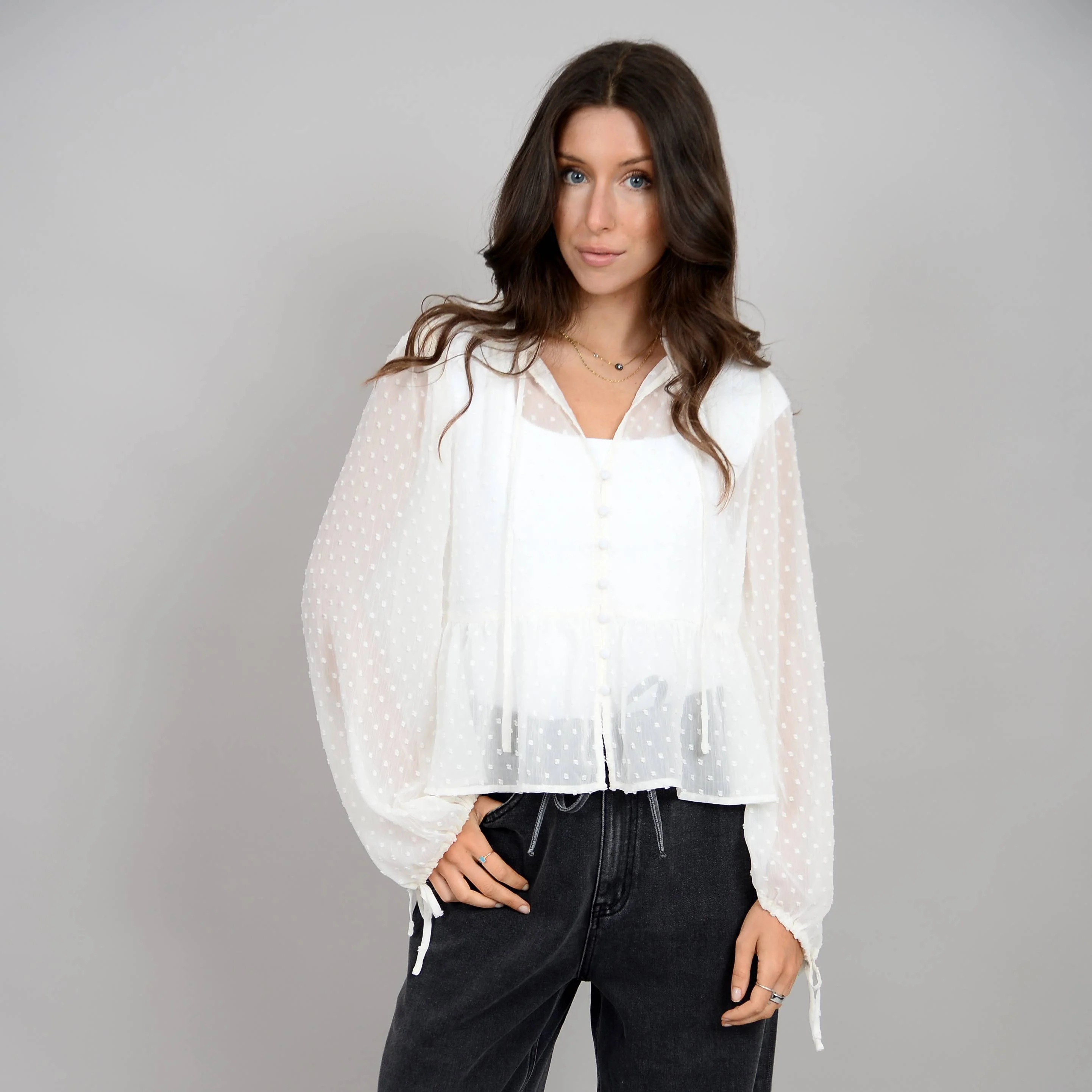 RD Style - TRICIA PUFF LONG SLEEVE TOP
