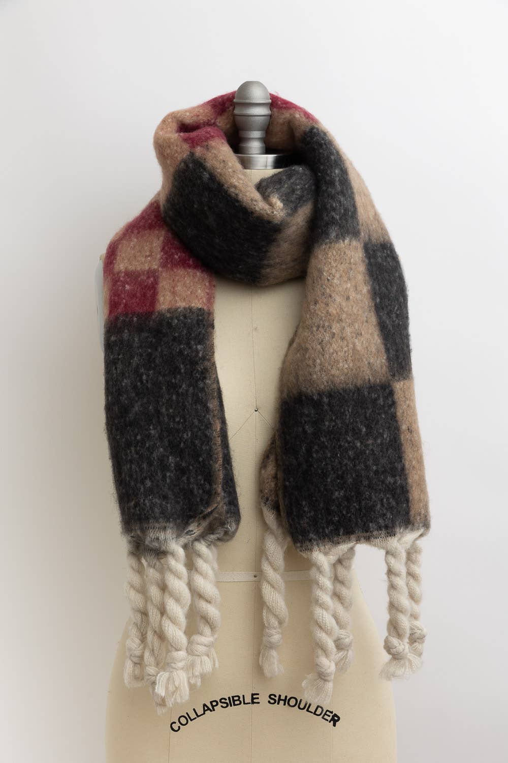 Black & Red Super Soft Blanket Scarf