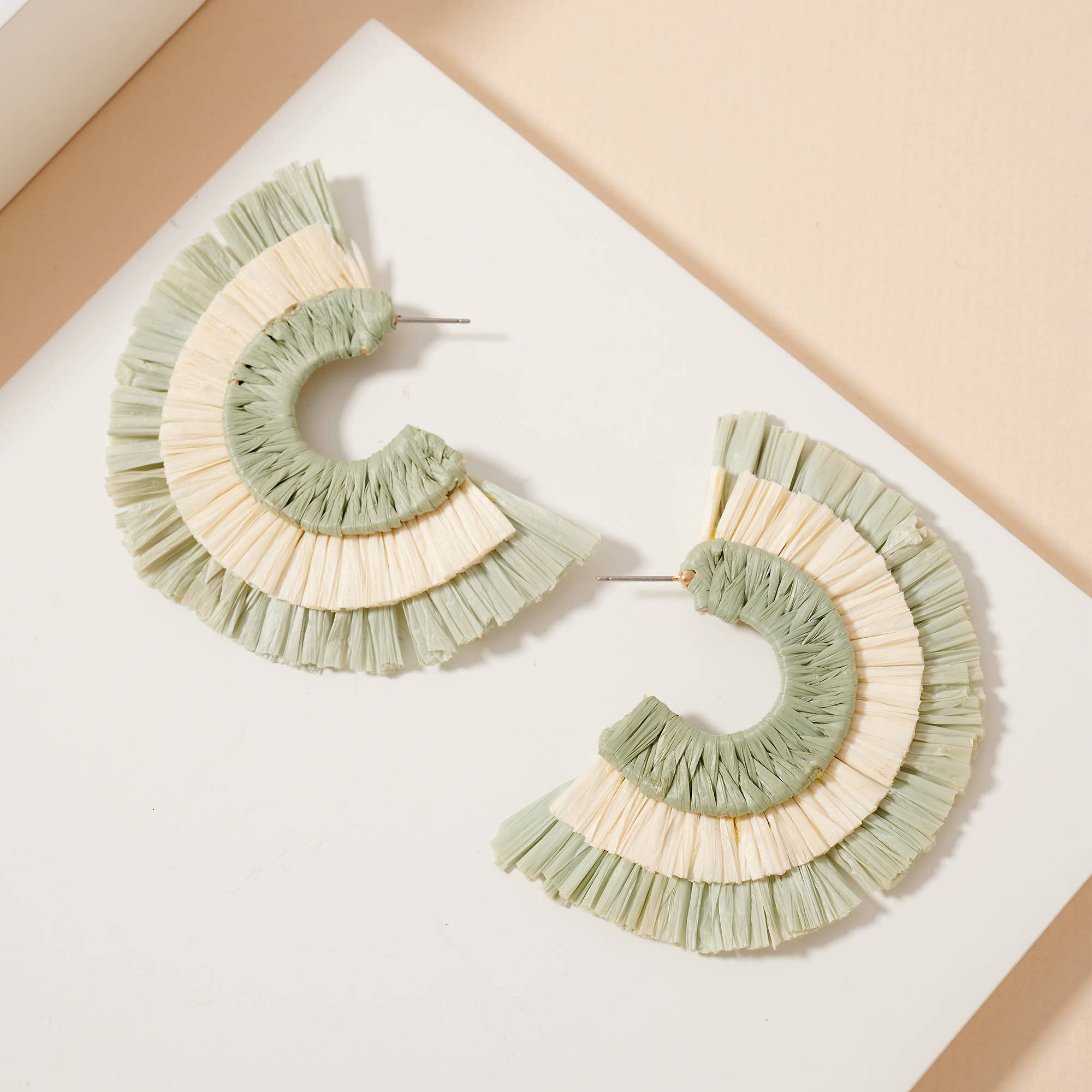 Raffia Crescent Dangle Earrings