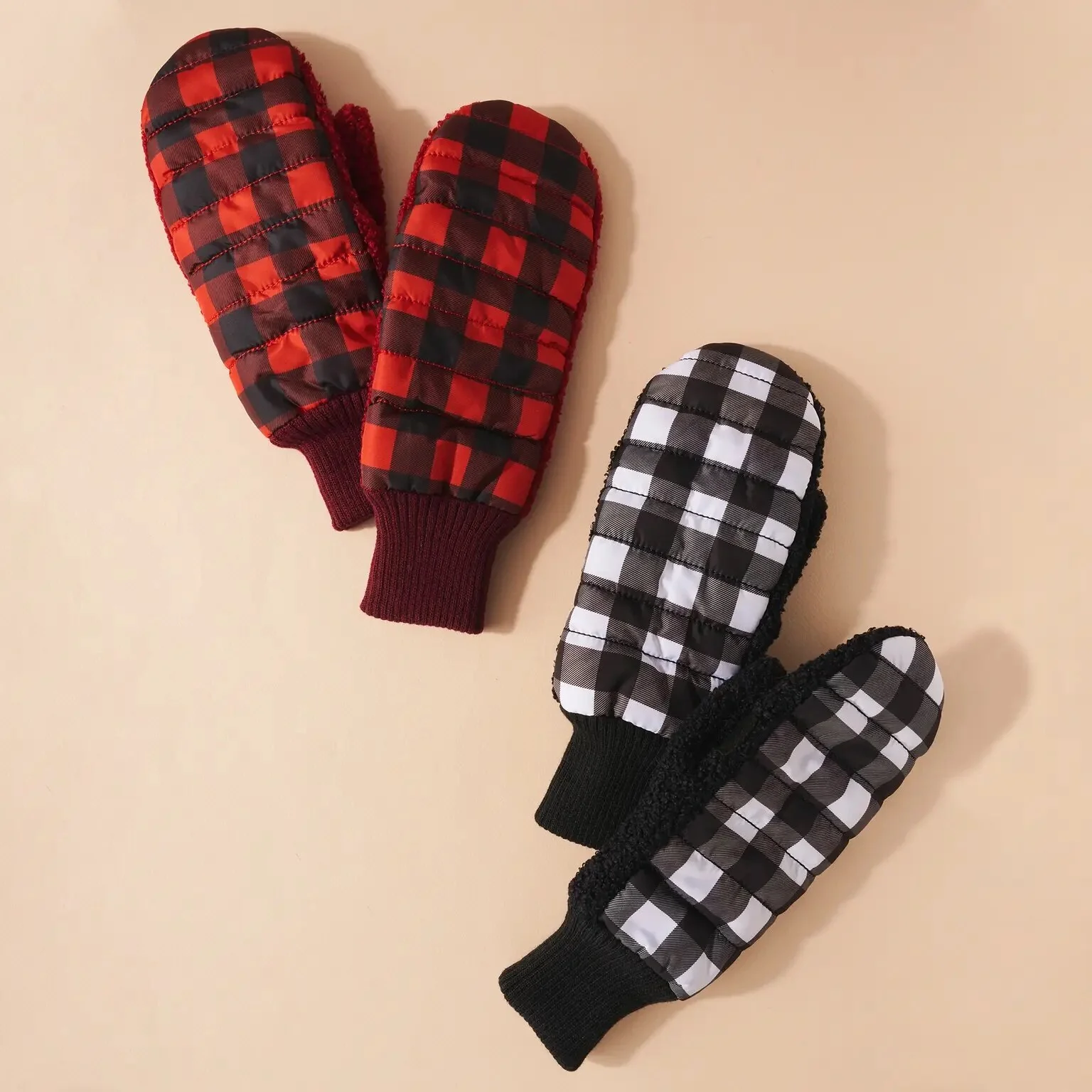 Red Buffalo Check Mittens