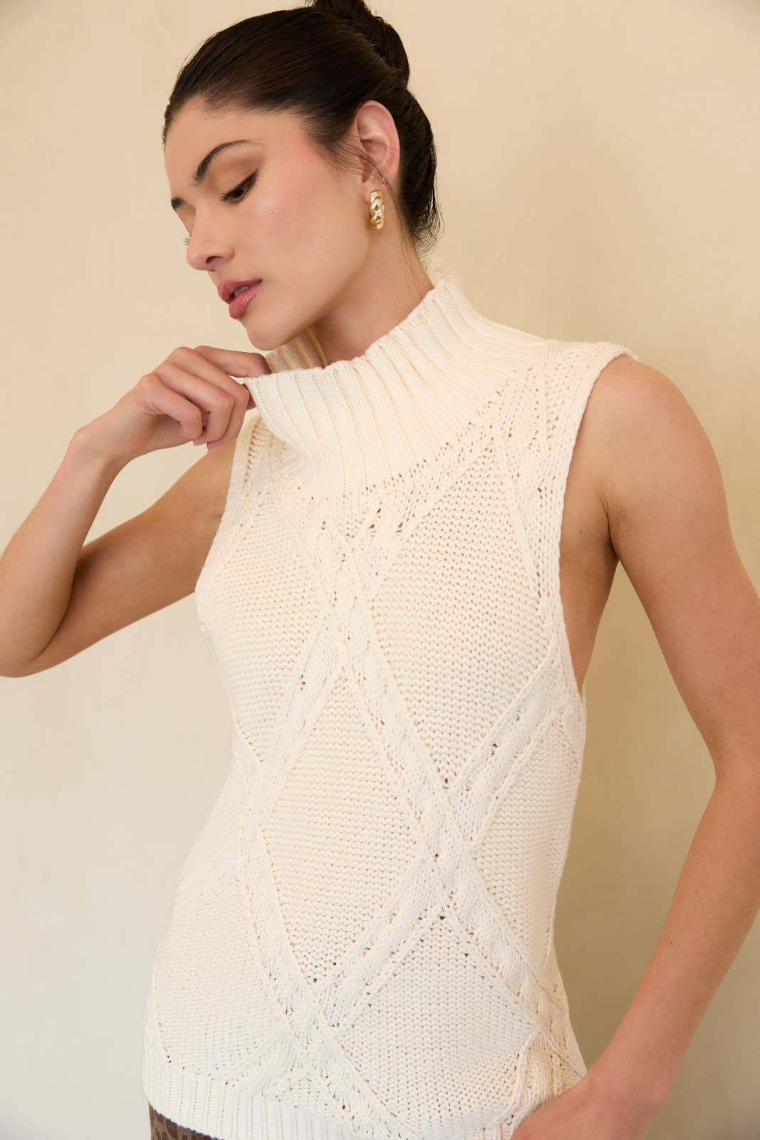 Sunday Edition Cable Knit Sweater Vest