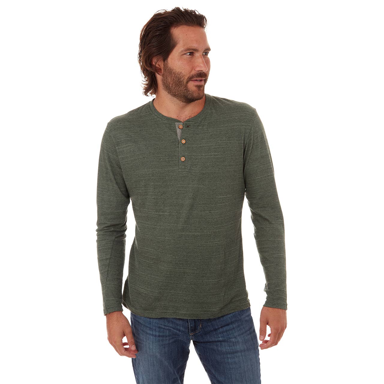 PX - Darius Long Sleeve Henley Olive
