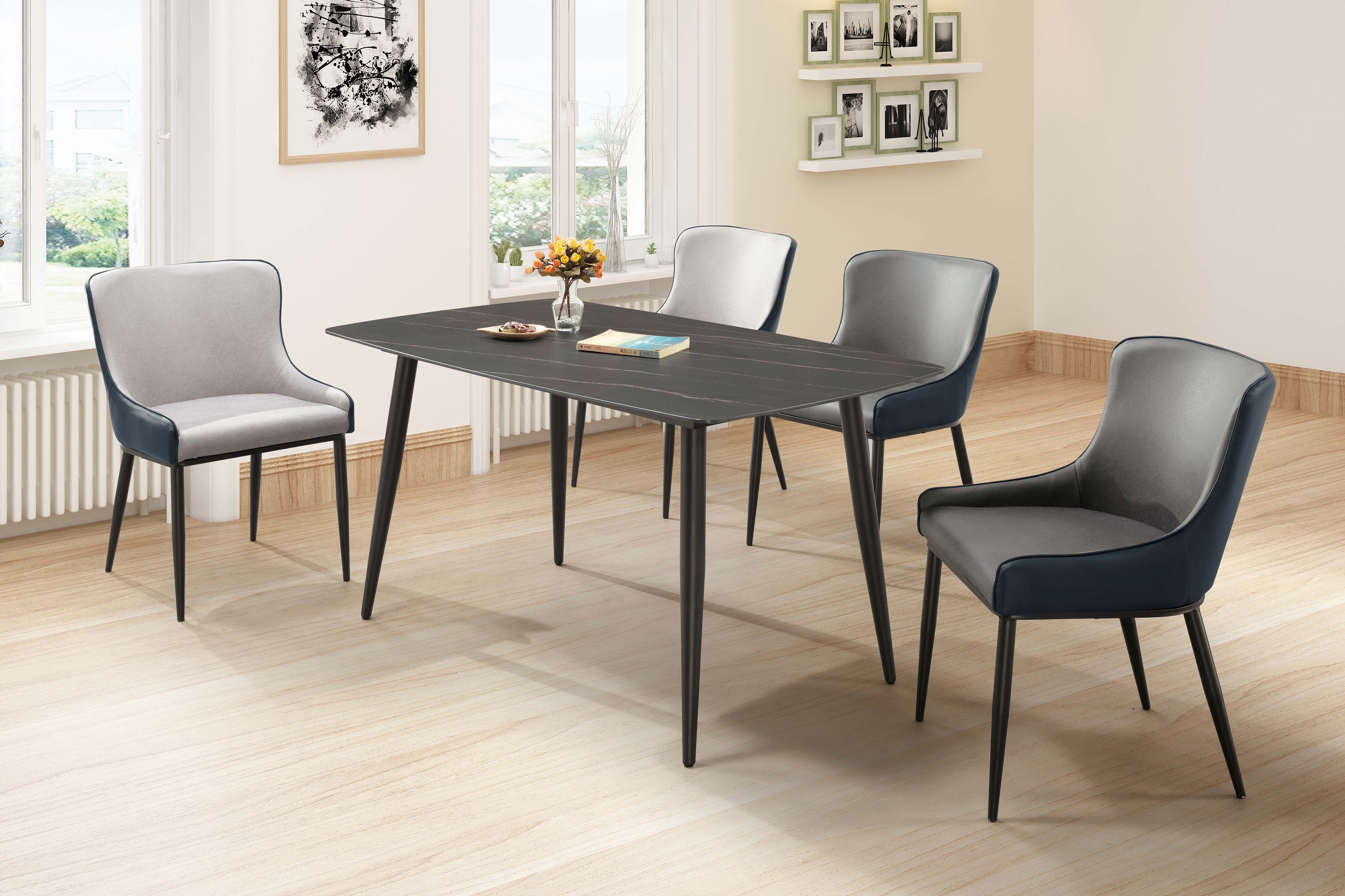 Lawrence 勞倫斯 140cm 黑色勞倫金岩板餐桌