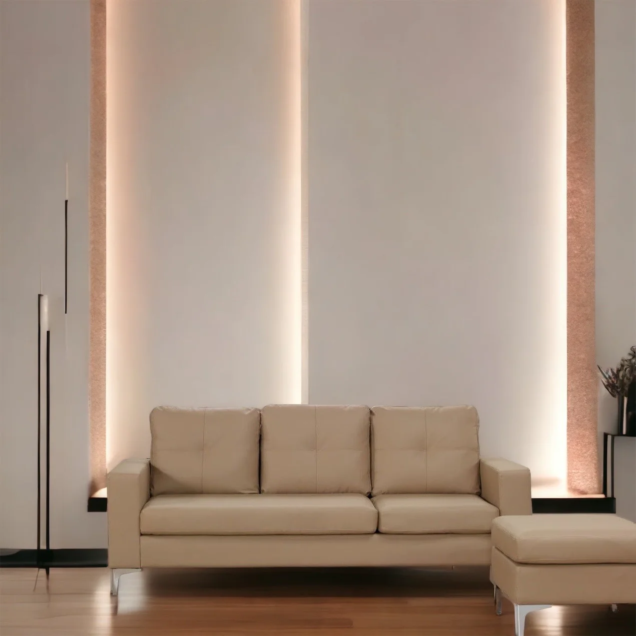 Xavier 賽維爾 L型新款 杏色 皮革沙發 195cm