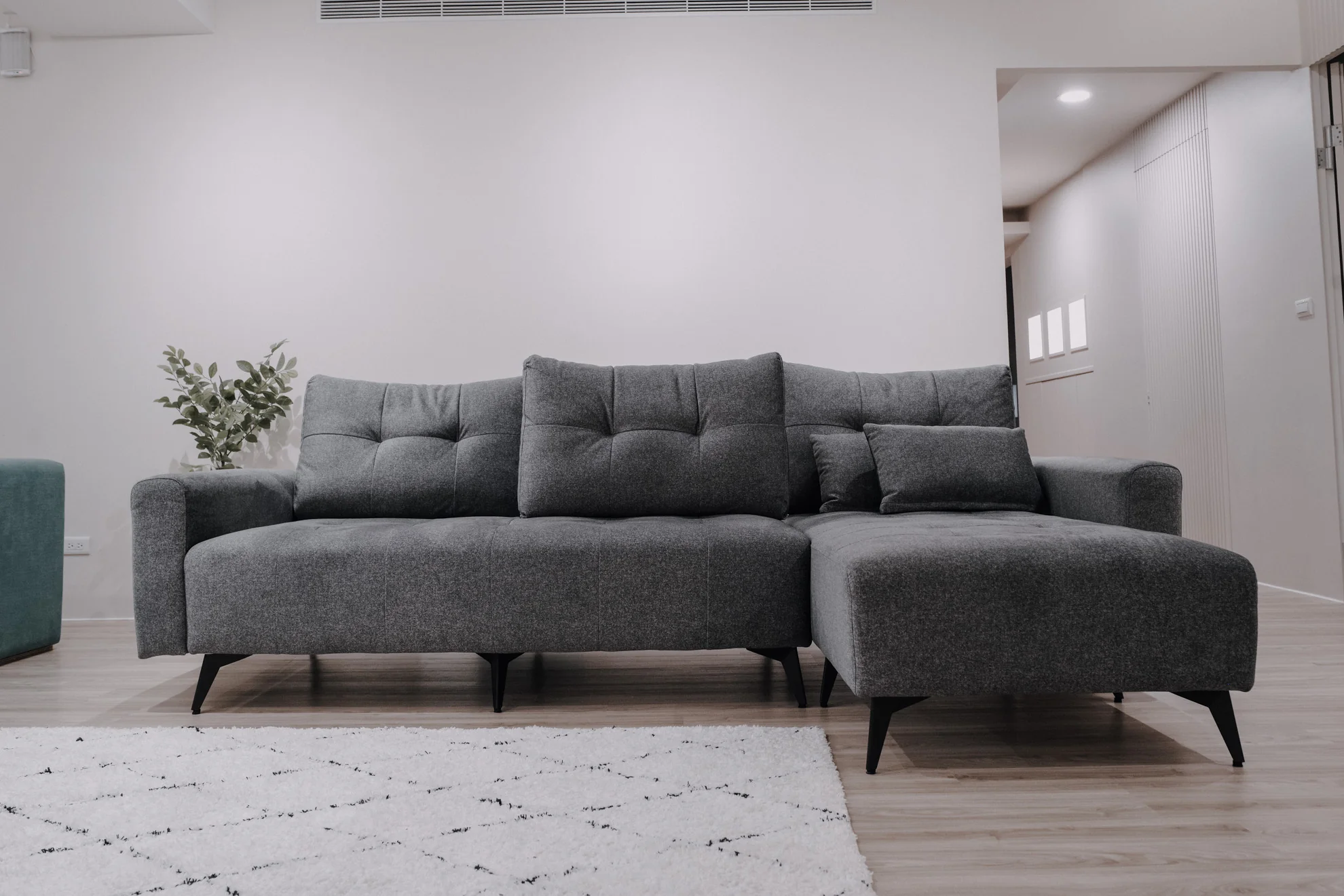 Delove  貓抓 布藝 L型 沙發（可調整座椅深度）