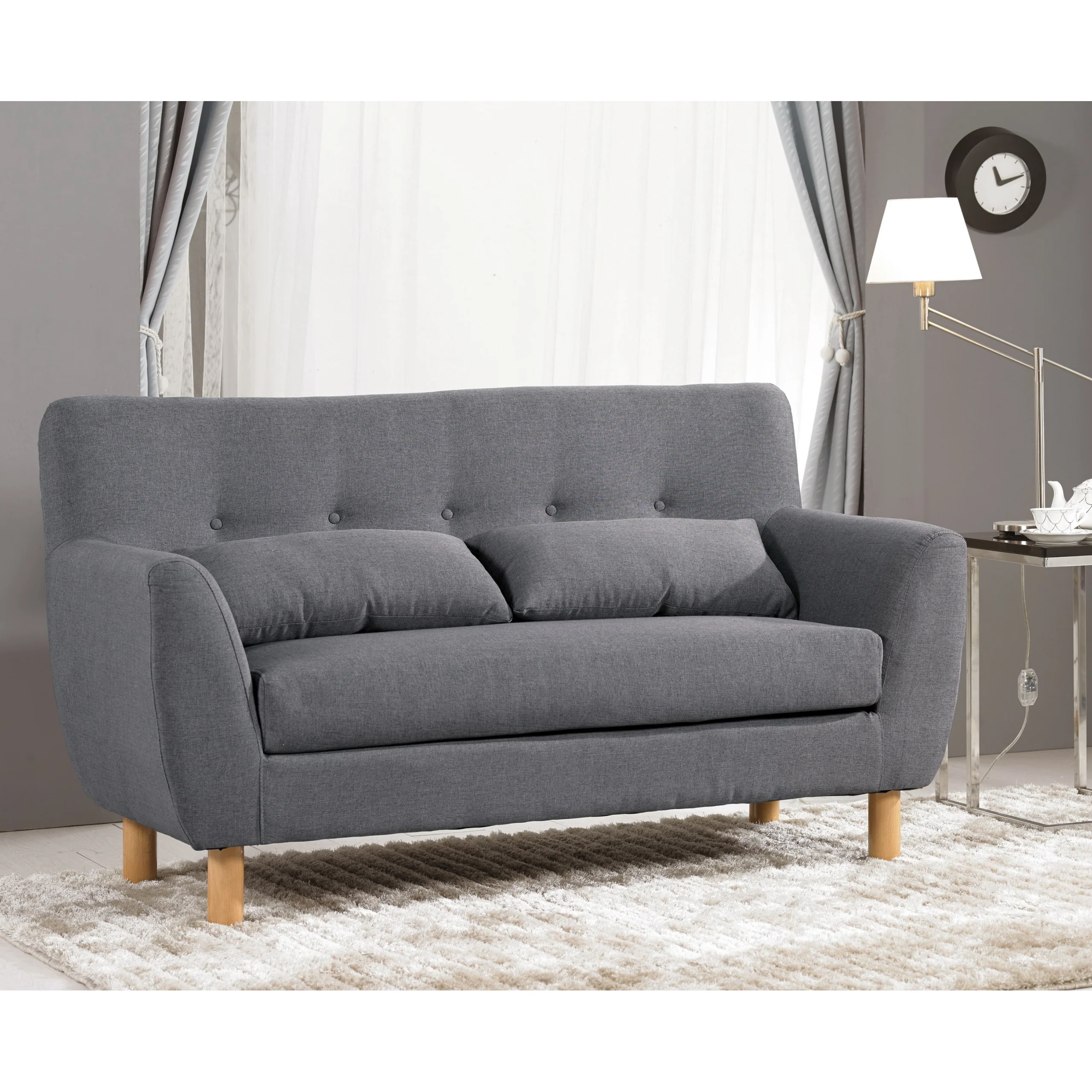 Milim 蜜莉 灰色棉麻 2人沙發