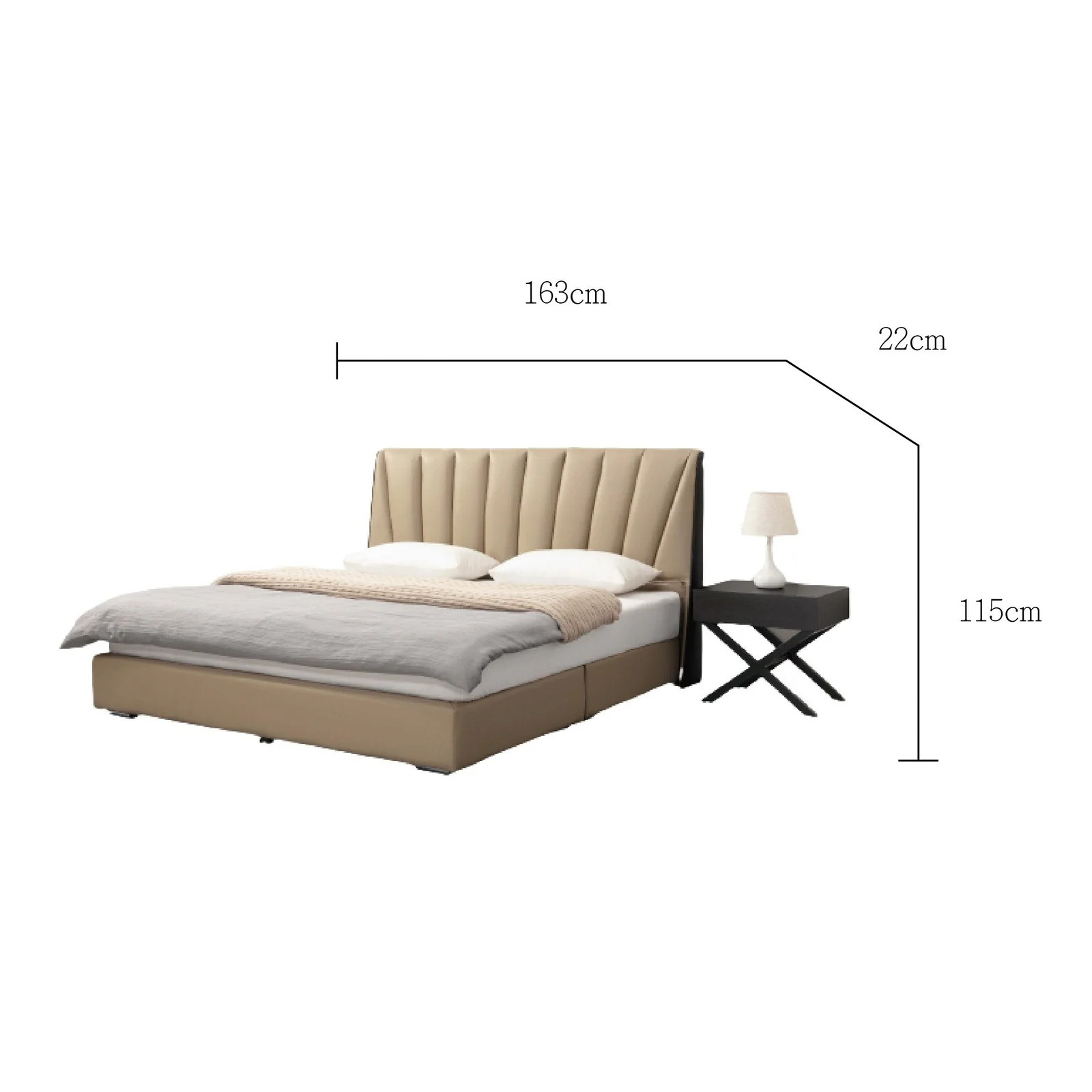 Mahmoud 茂茂 杏色 設計款床架