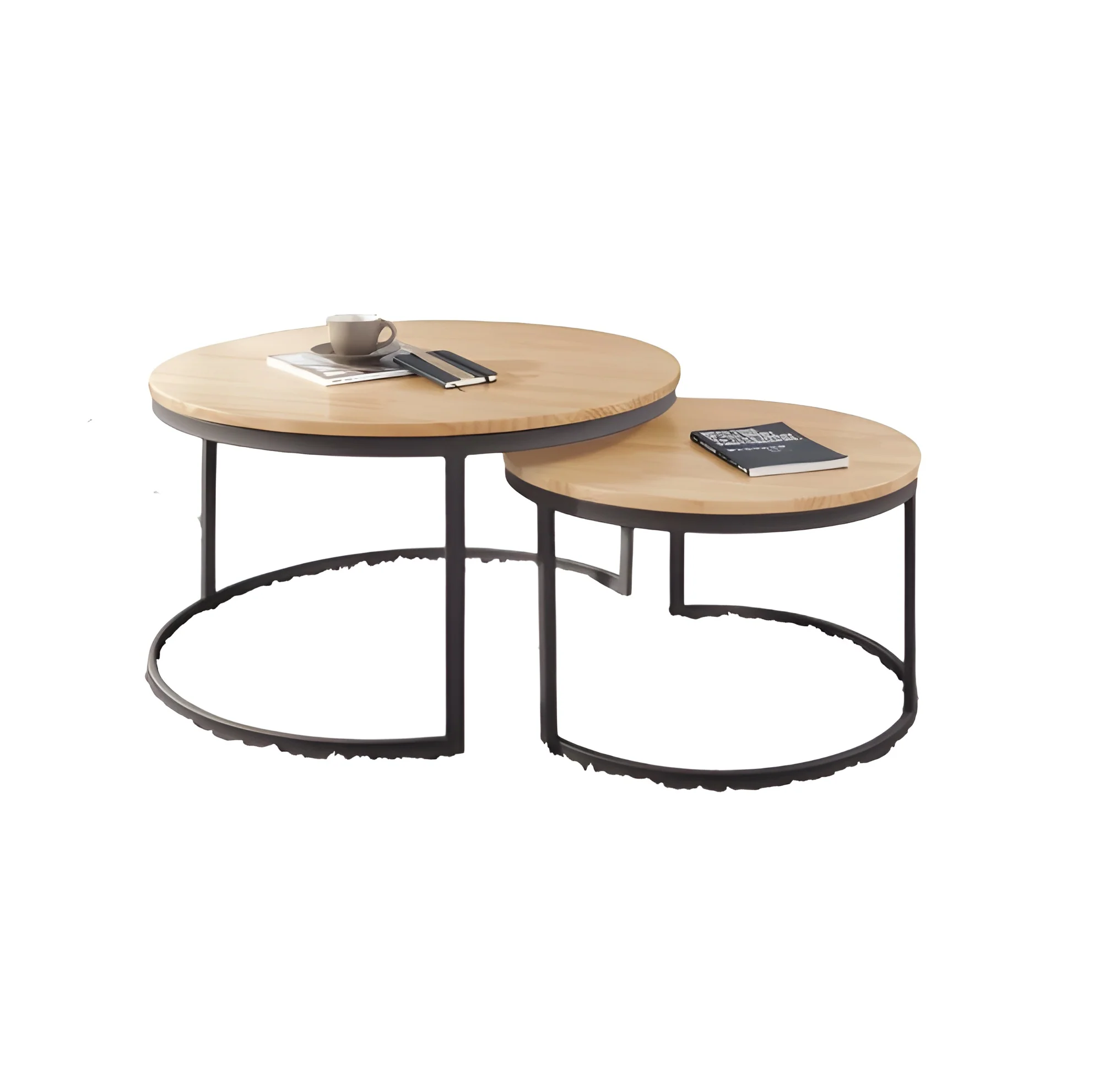 Grayson Allen 木質原木本色圓型茶几組