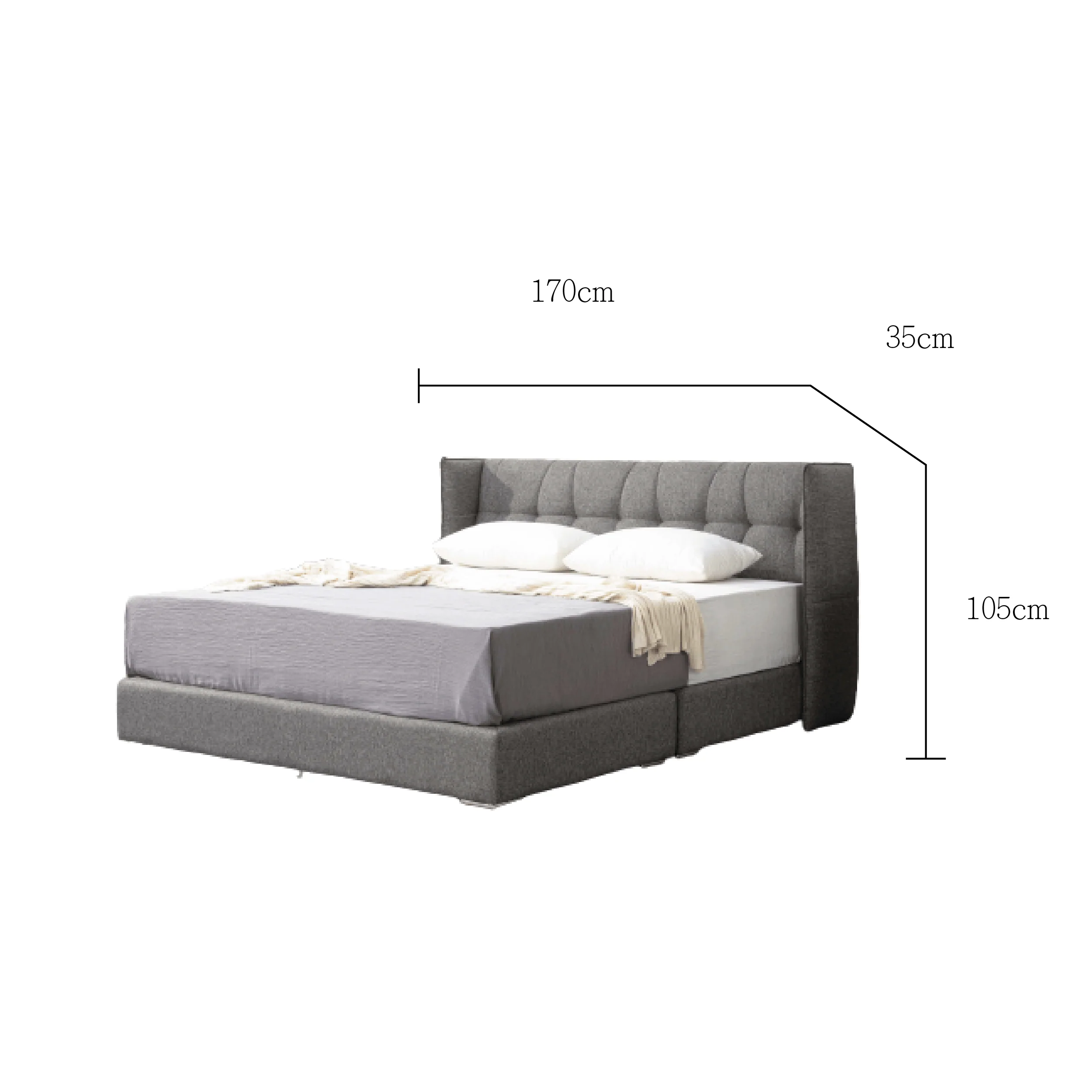 brines 碧瑞斯 灰色棉麻 設計款床架