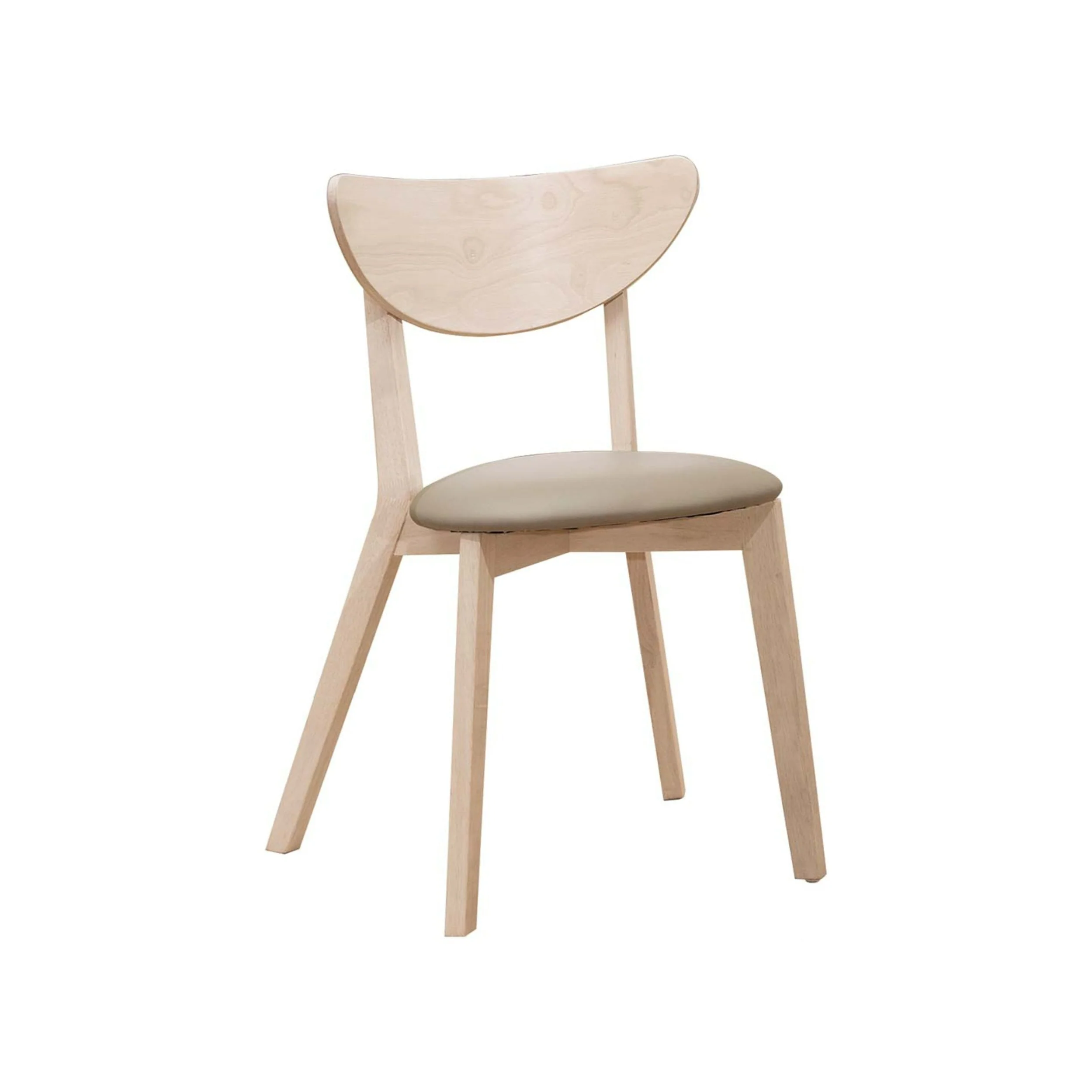 Mike Batiste 實木淺咖啡皮餐椅