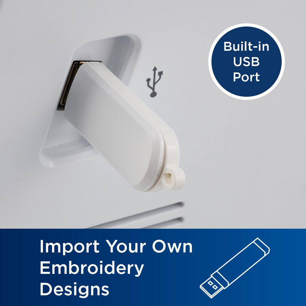 Brother PE800 Computerized Embroidery Machine, 5′′x7′′ Area, LCD Screen, 138 Designs, 11 Fonts, USB Port